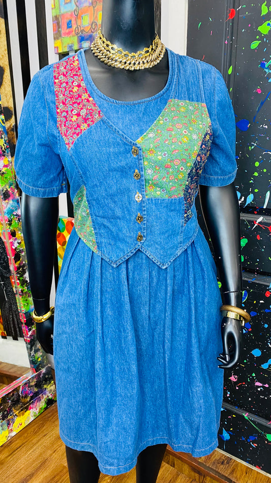 Vintage Denim Vest Dress (12/14)