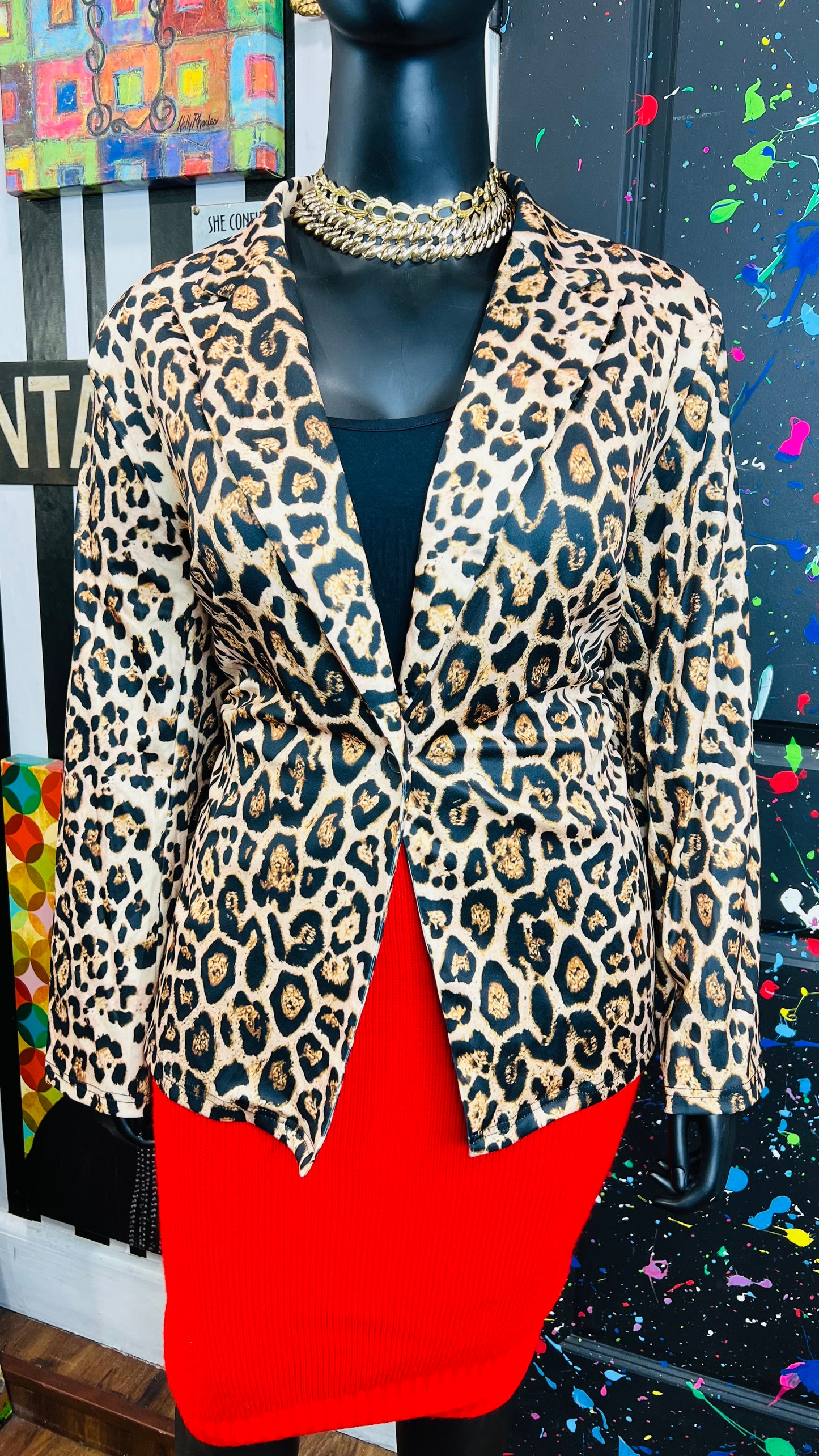 Cheetah Print Blazer - Has Stretch! (24)