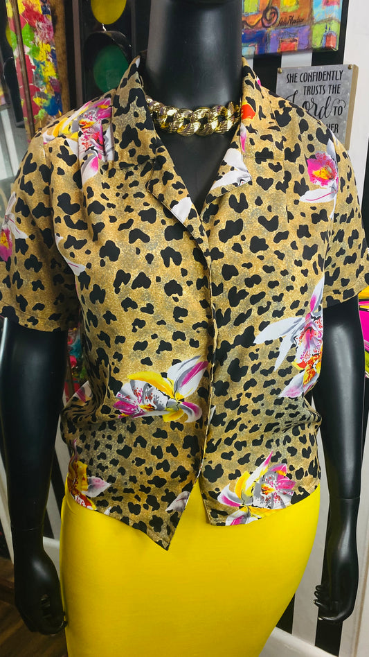 Vintage Animal Print Blouse (12)