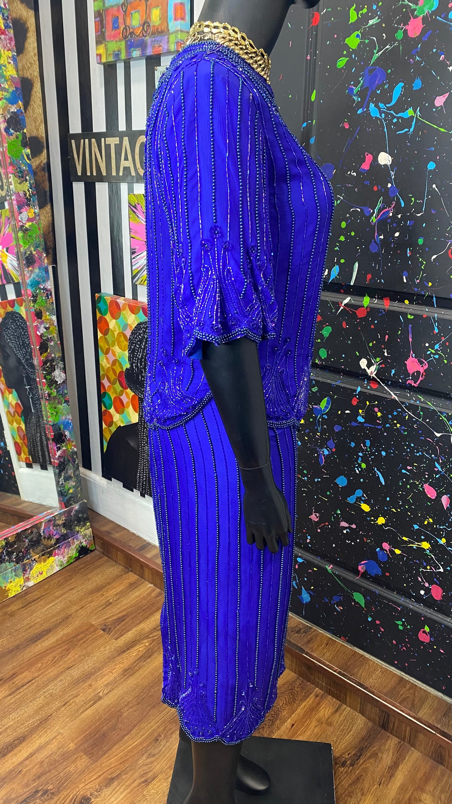 Vintage 100% Silk Sequin Set (14)
