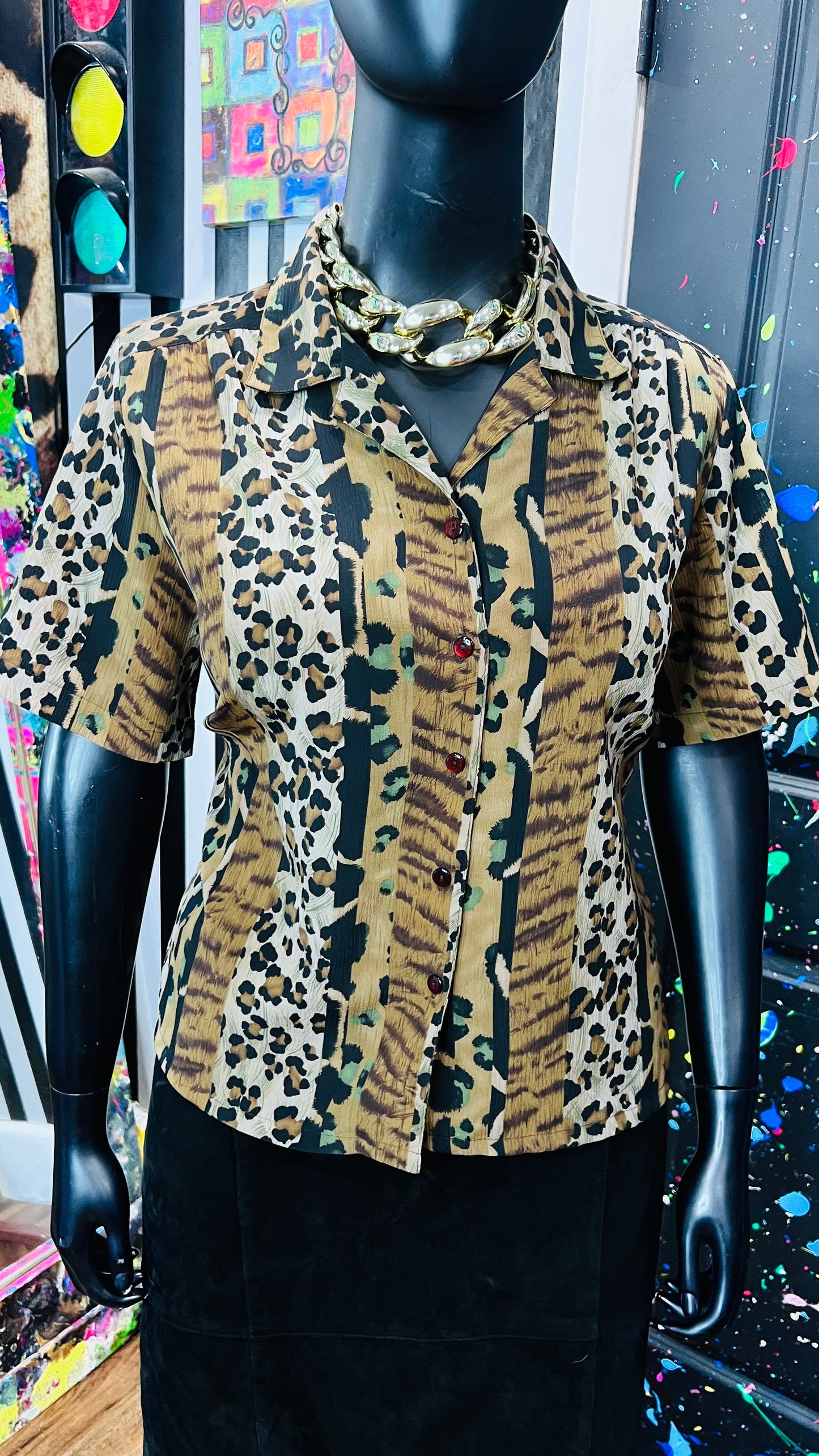 Vintage Animal Print Blouse (16)
