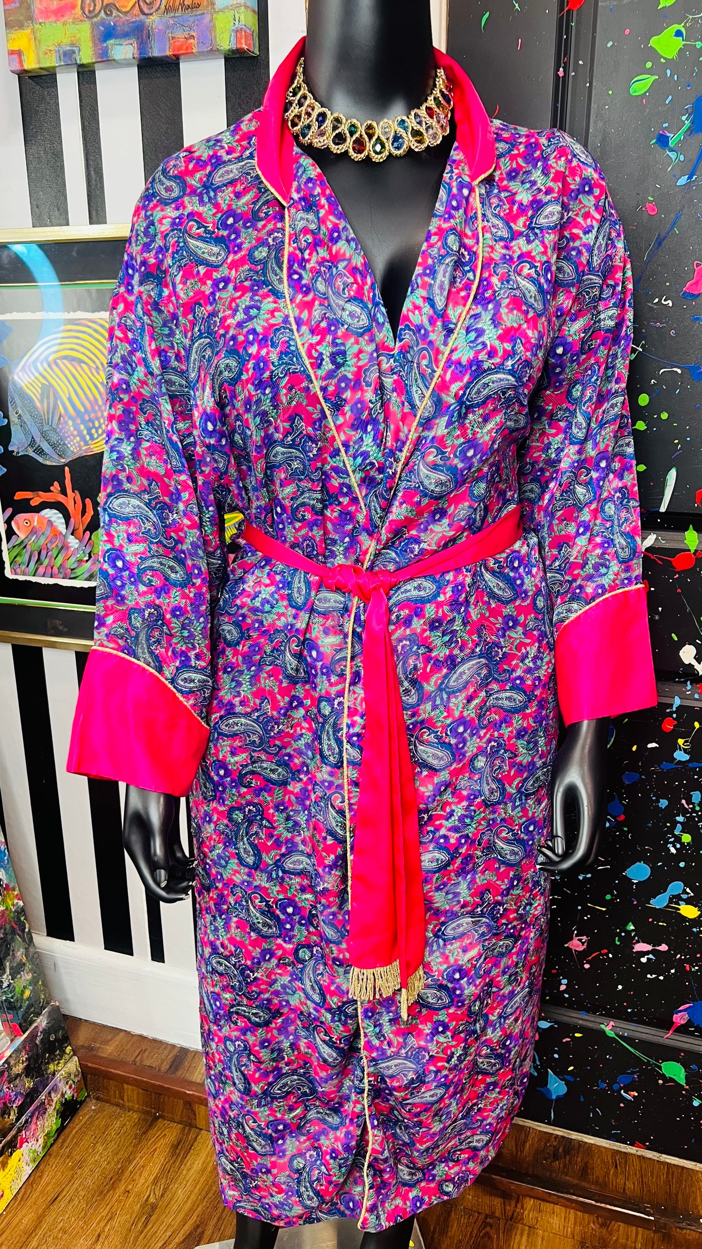 Vintage Paisley Printed Robe (OS up to 16)