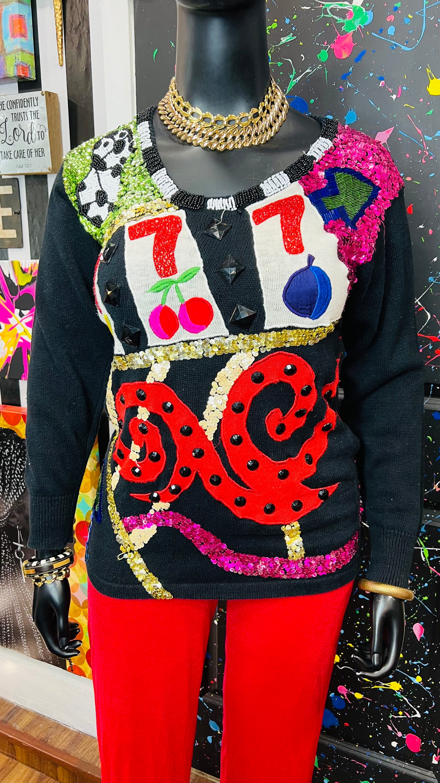 Vintage ‘Lottery’ Sequin Sweater (14)