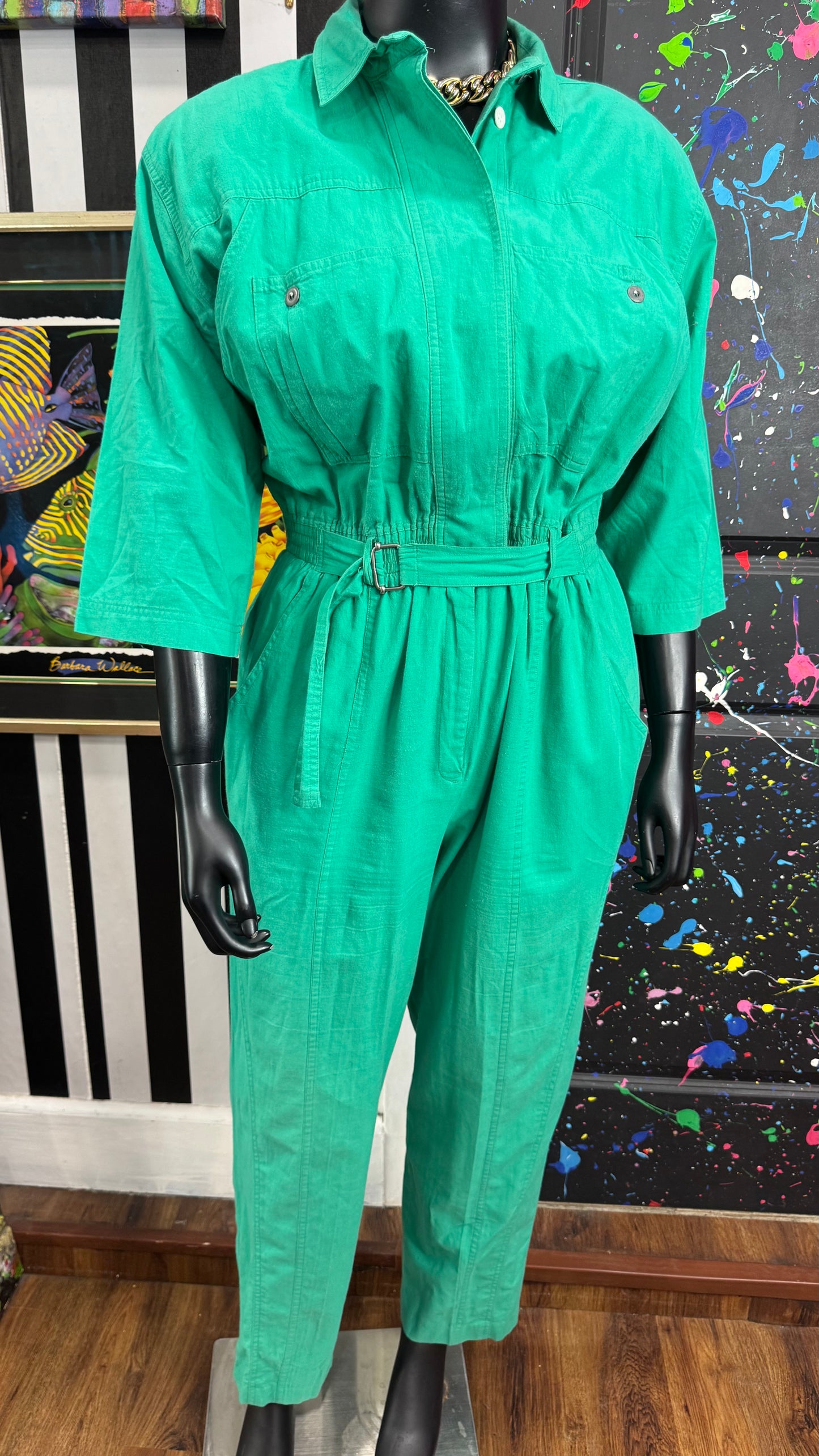 Vintage Teal Green Jumpsuit (18)