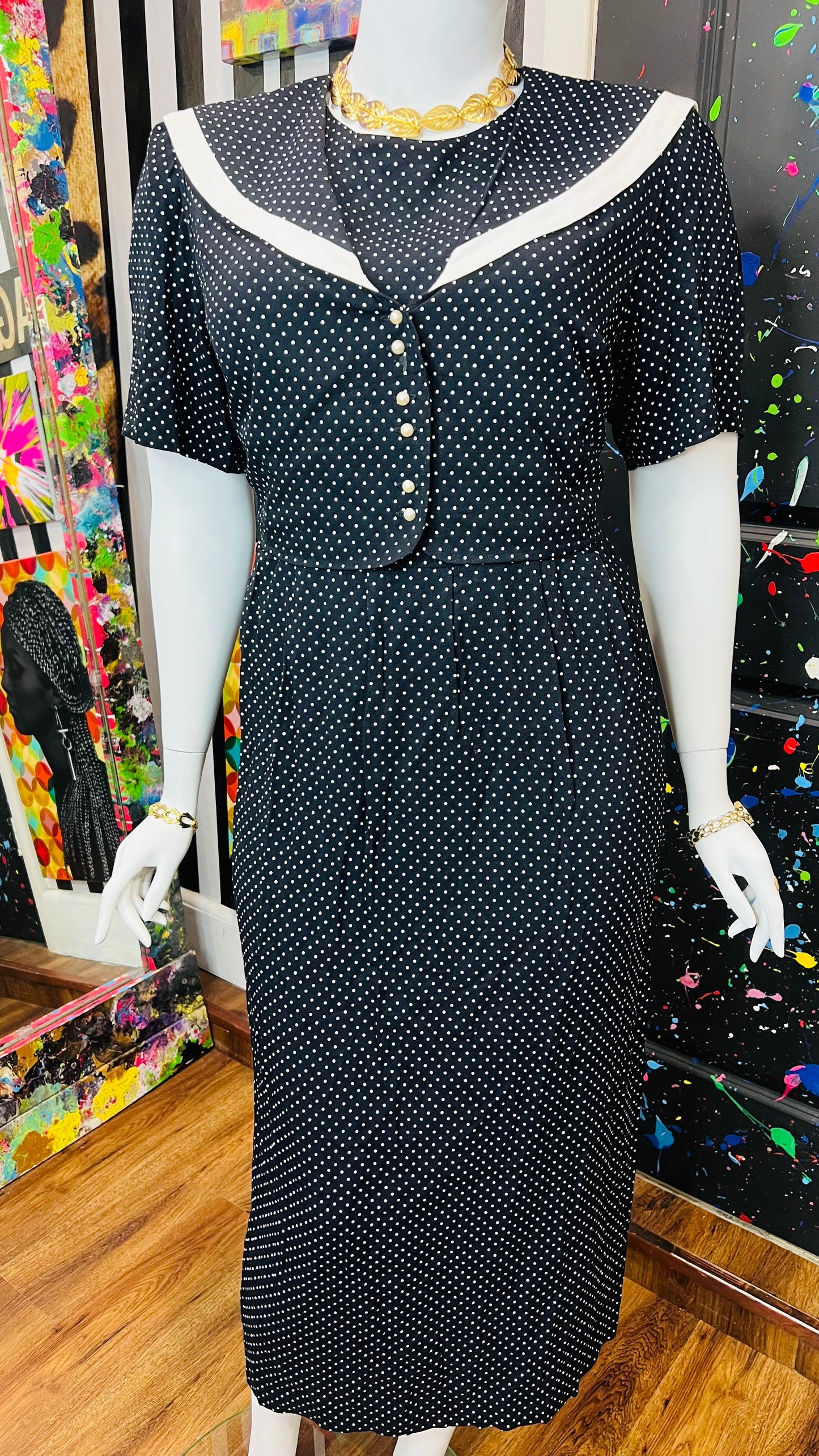 Vintage Polka Dot Sailor Dress (18)