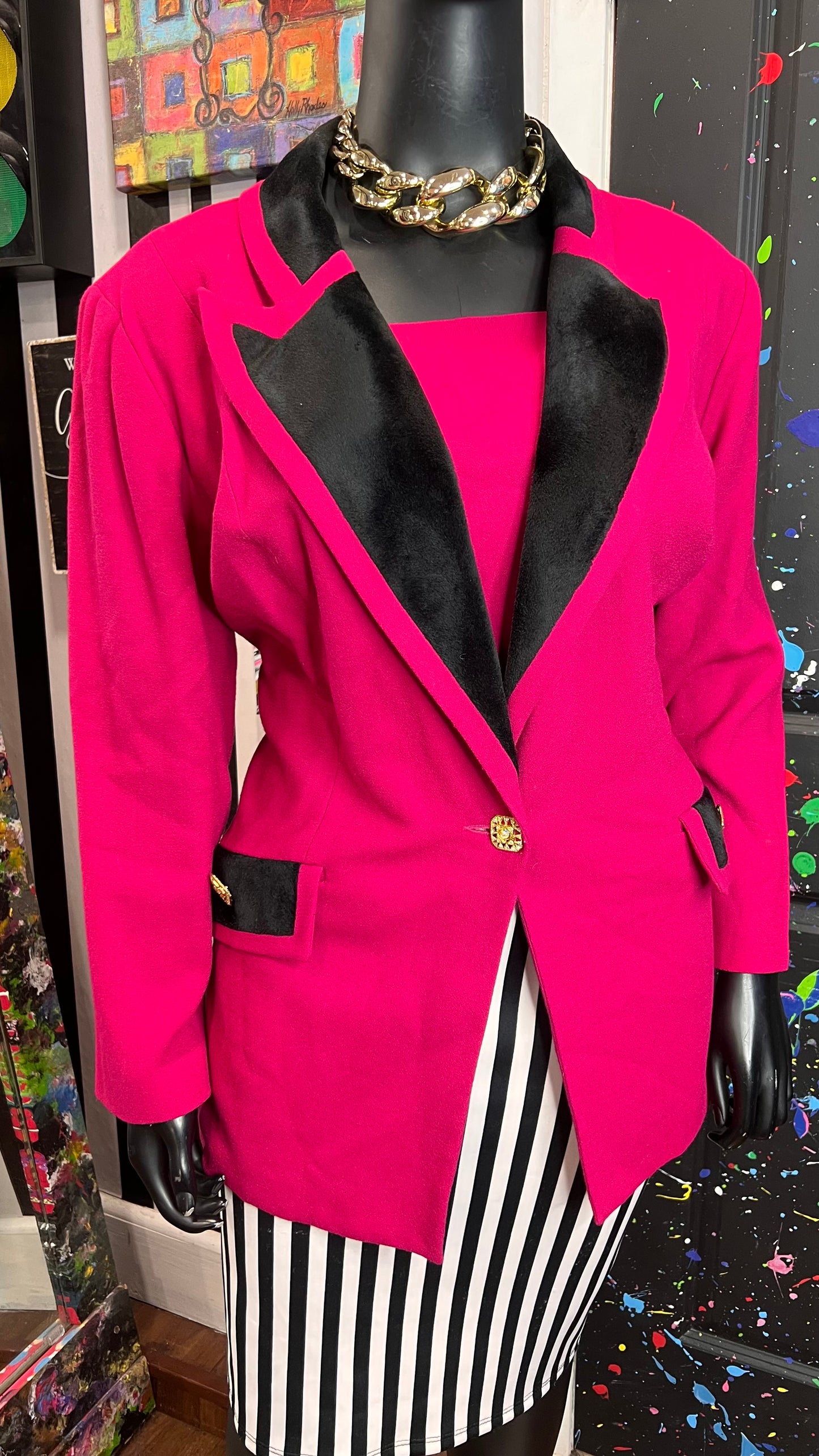 Vintage Pink & Black Blazer (24)