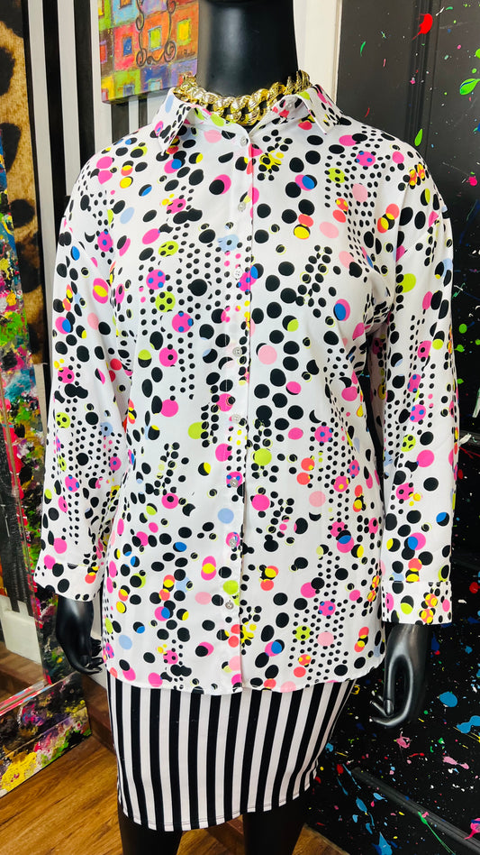 Multi Color Polka Dot Blouse - New w/Tags (18/20)