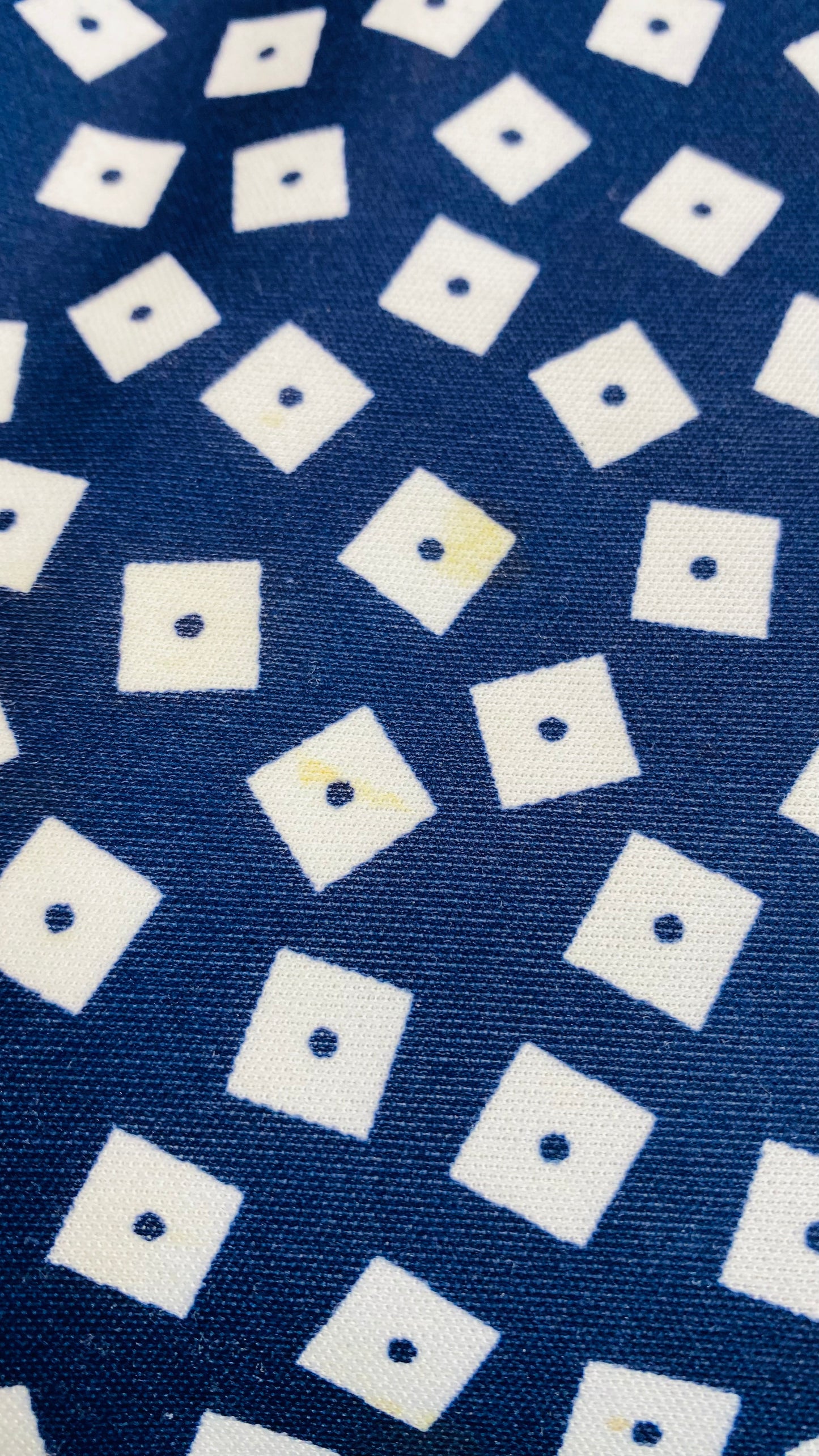Vintage Navy Blue Polka Dot & Squares Skirt Set (18)