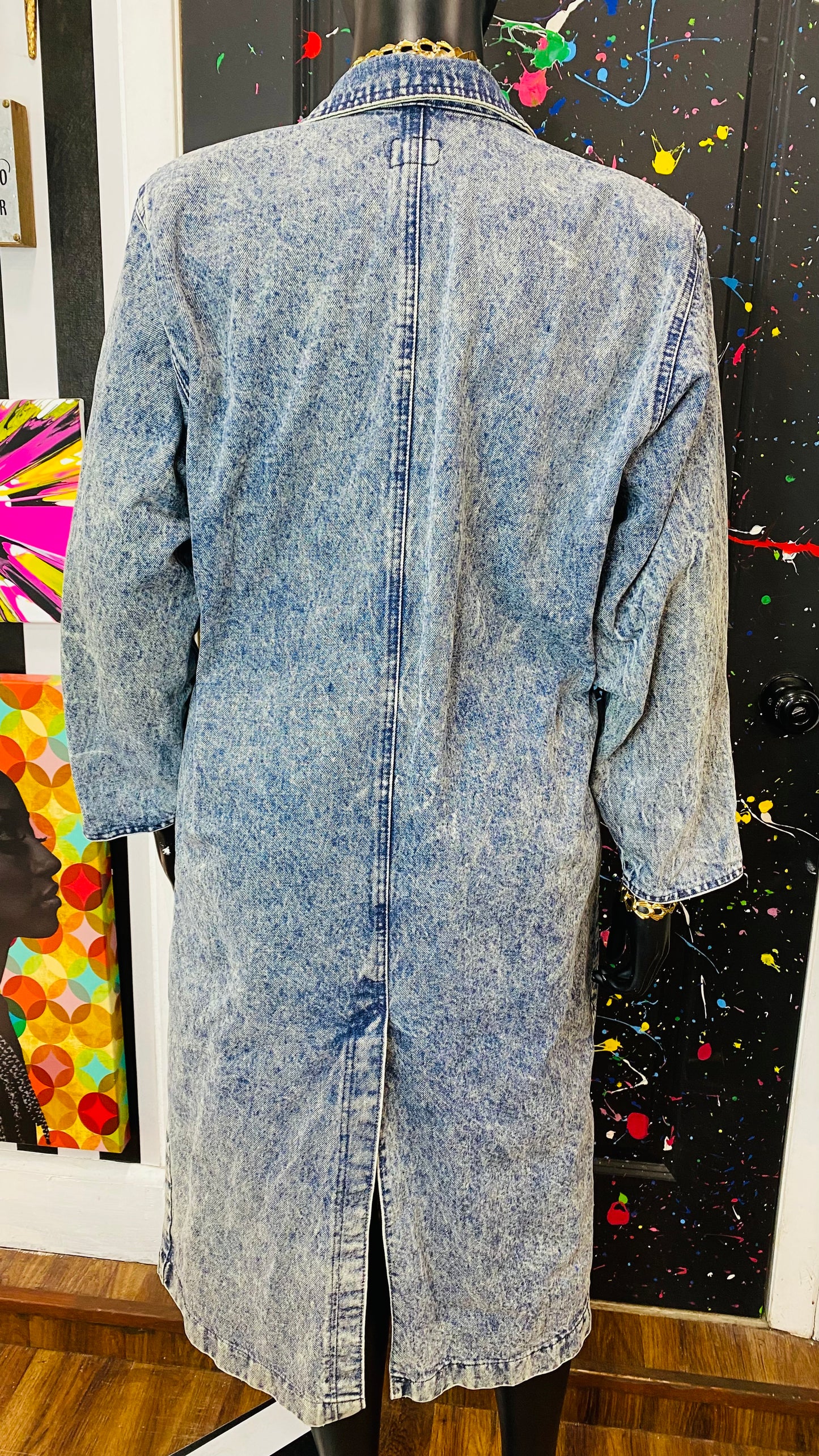 Vintage Acid Wash Denim Duster (16)