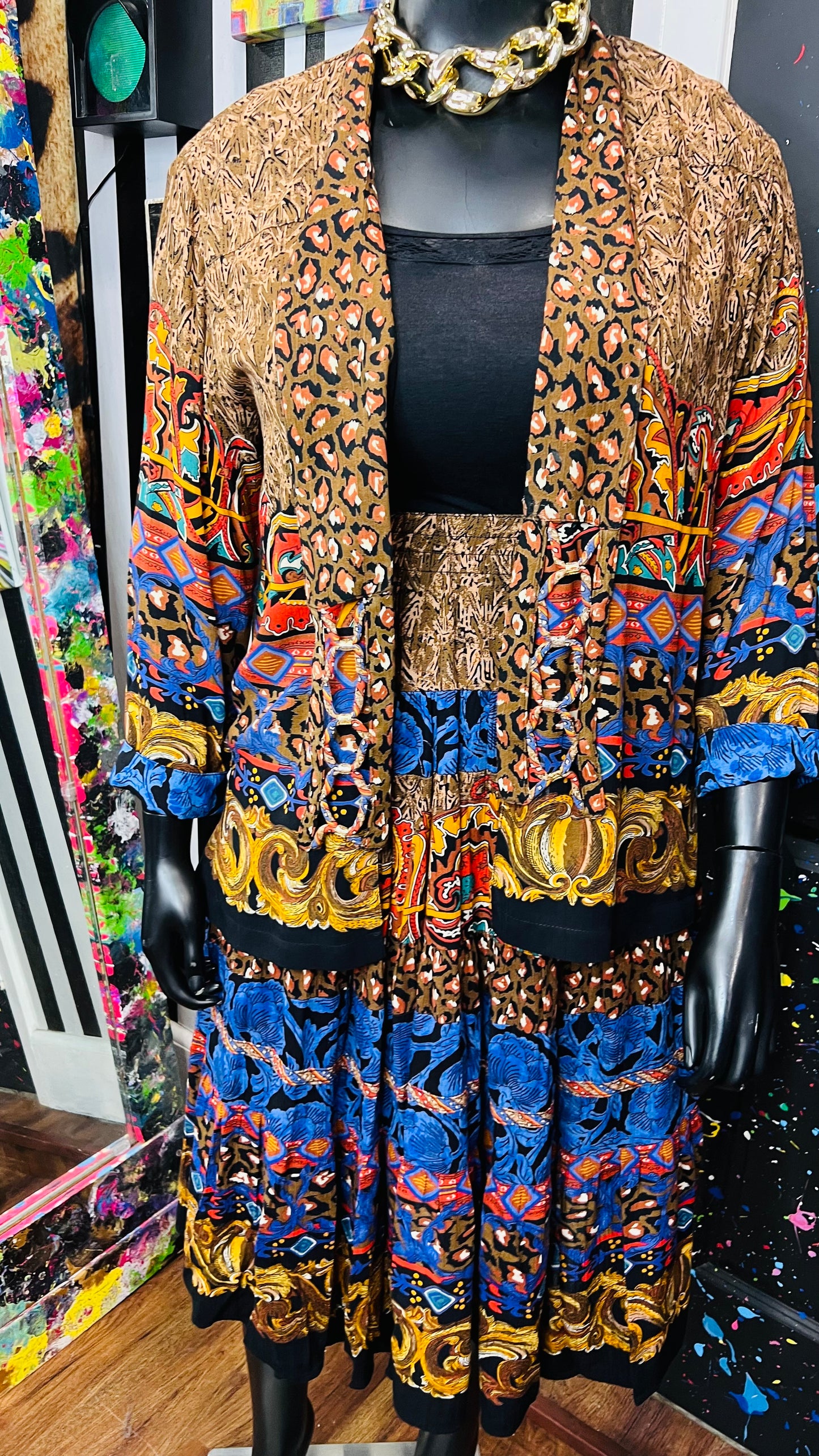 Vintage 100% Rayon Carole Little Skirt Set (14/16)