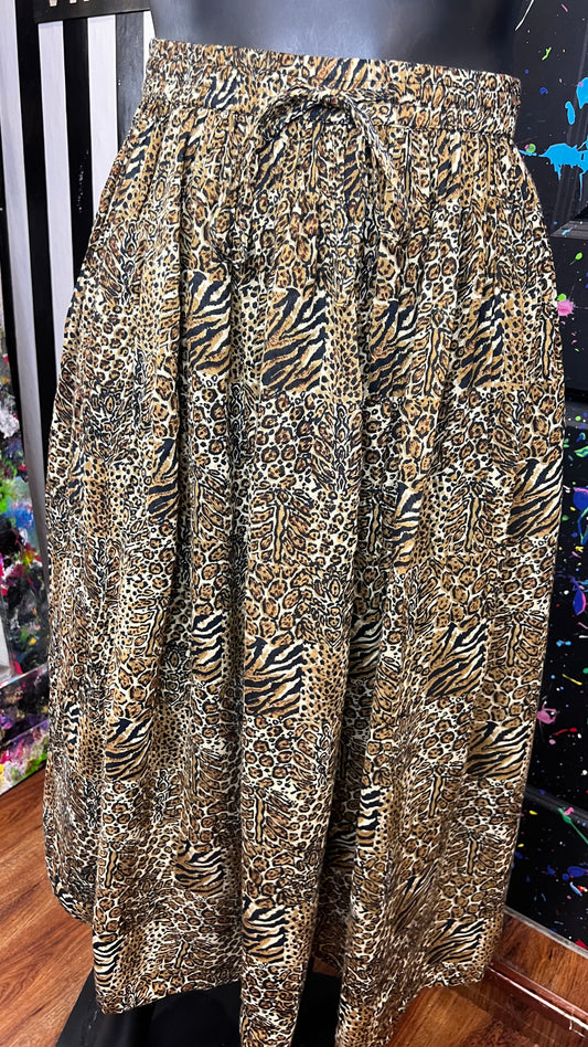 Vintage Rayon Animal Print Skirt (20)