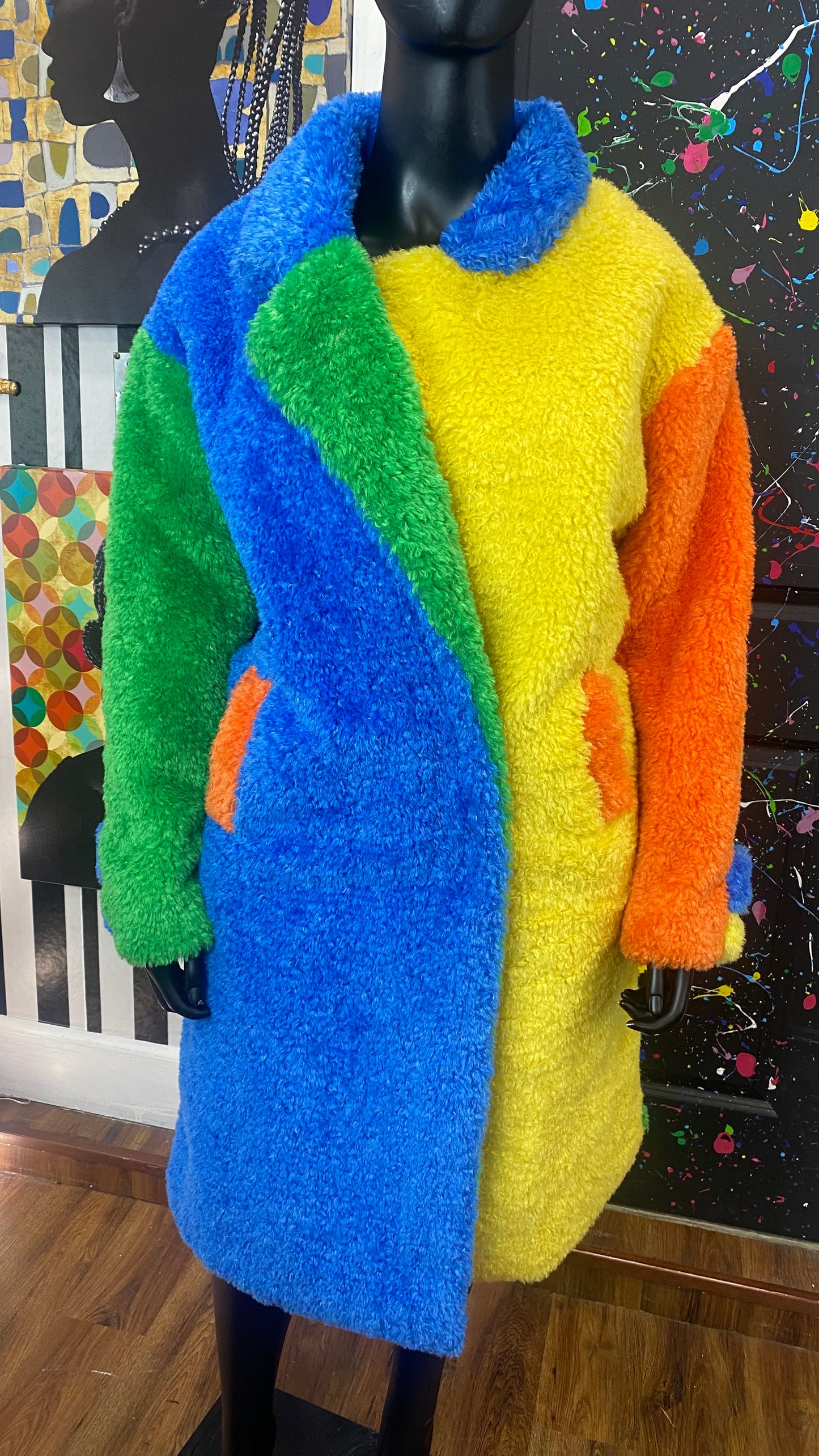 Colorblock Trench Coat