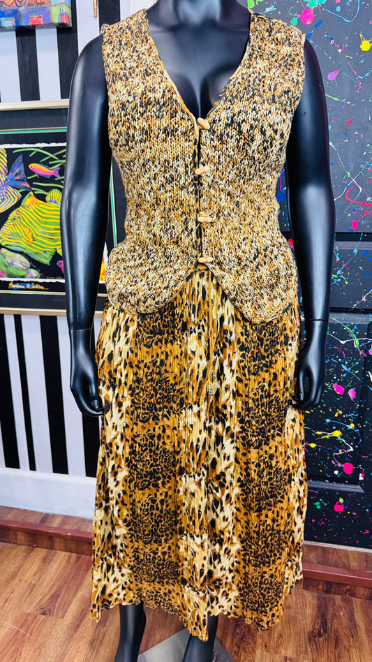 Vintage Knit Vest & Rayon Skirt (16)