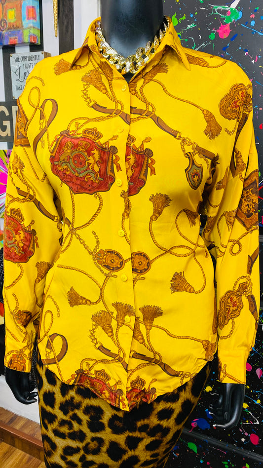 Vintage 100% Silk Tassle Blouse (12) Fits up to size 22