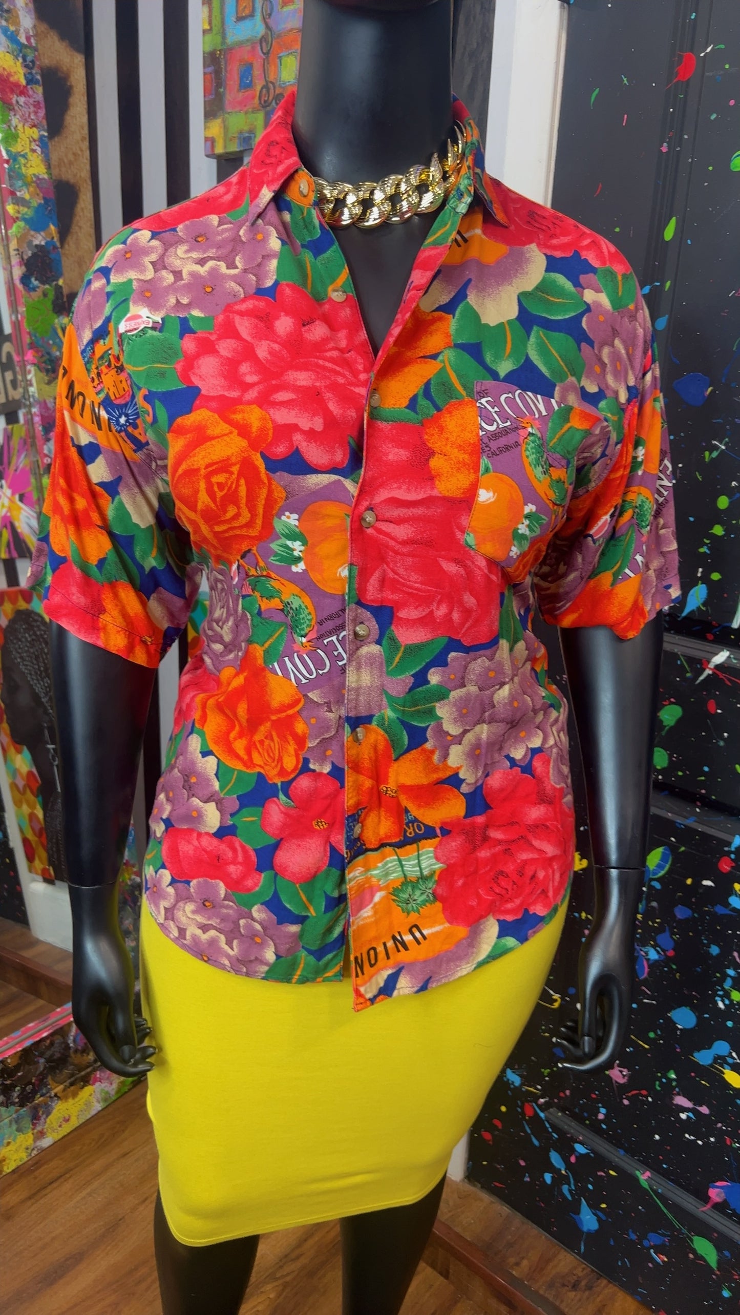 Vintage Rayon Tropical Blouse (14)