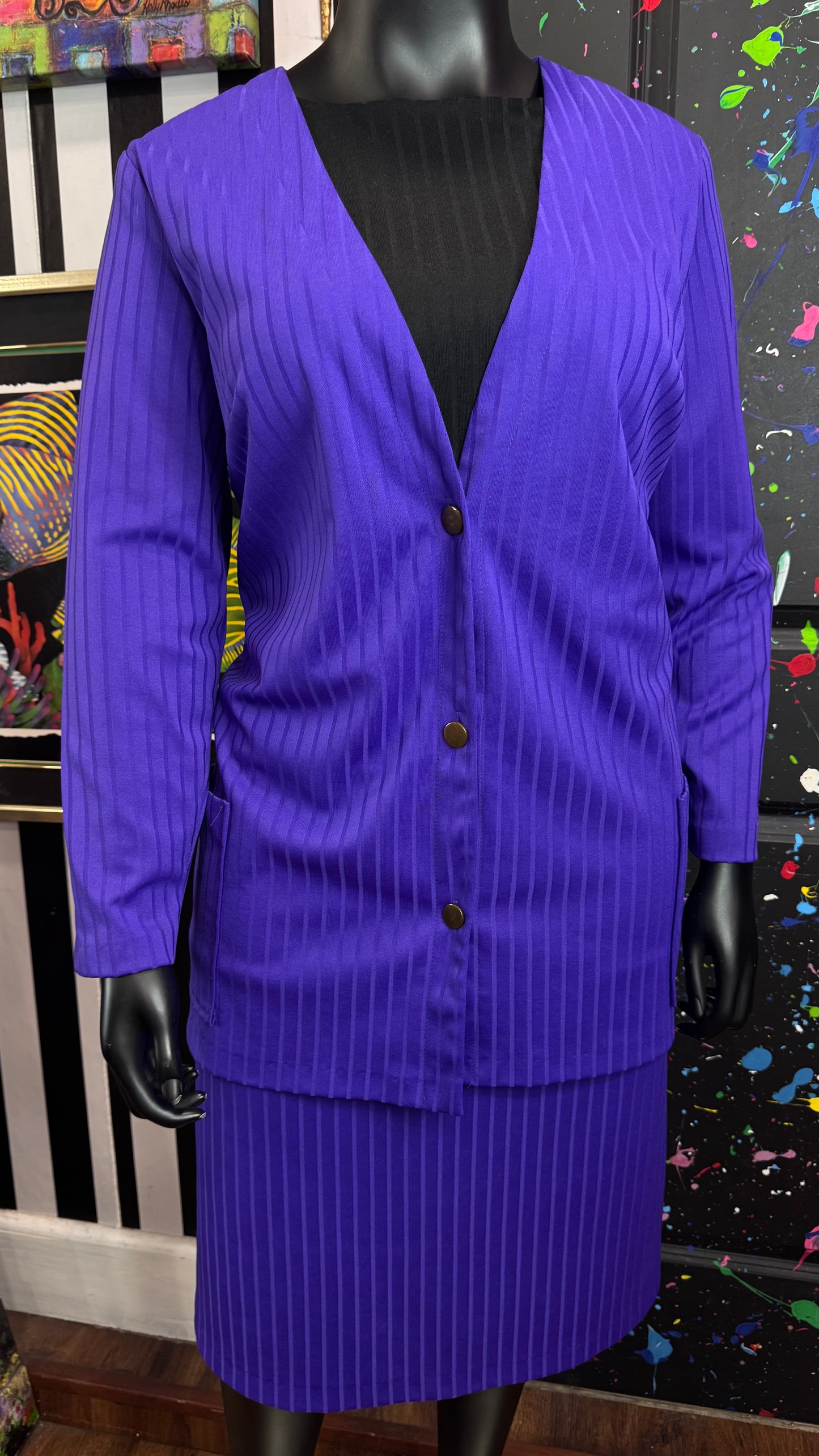Vintage Purple & Black Dress (20)