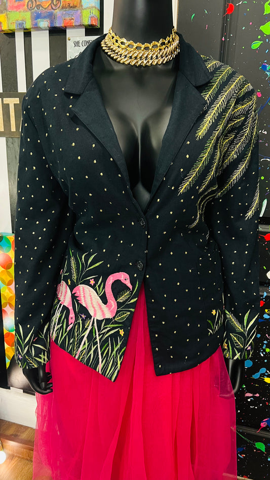 Vintage Flamingo Shimmer Blazer (24)