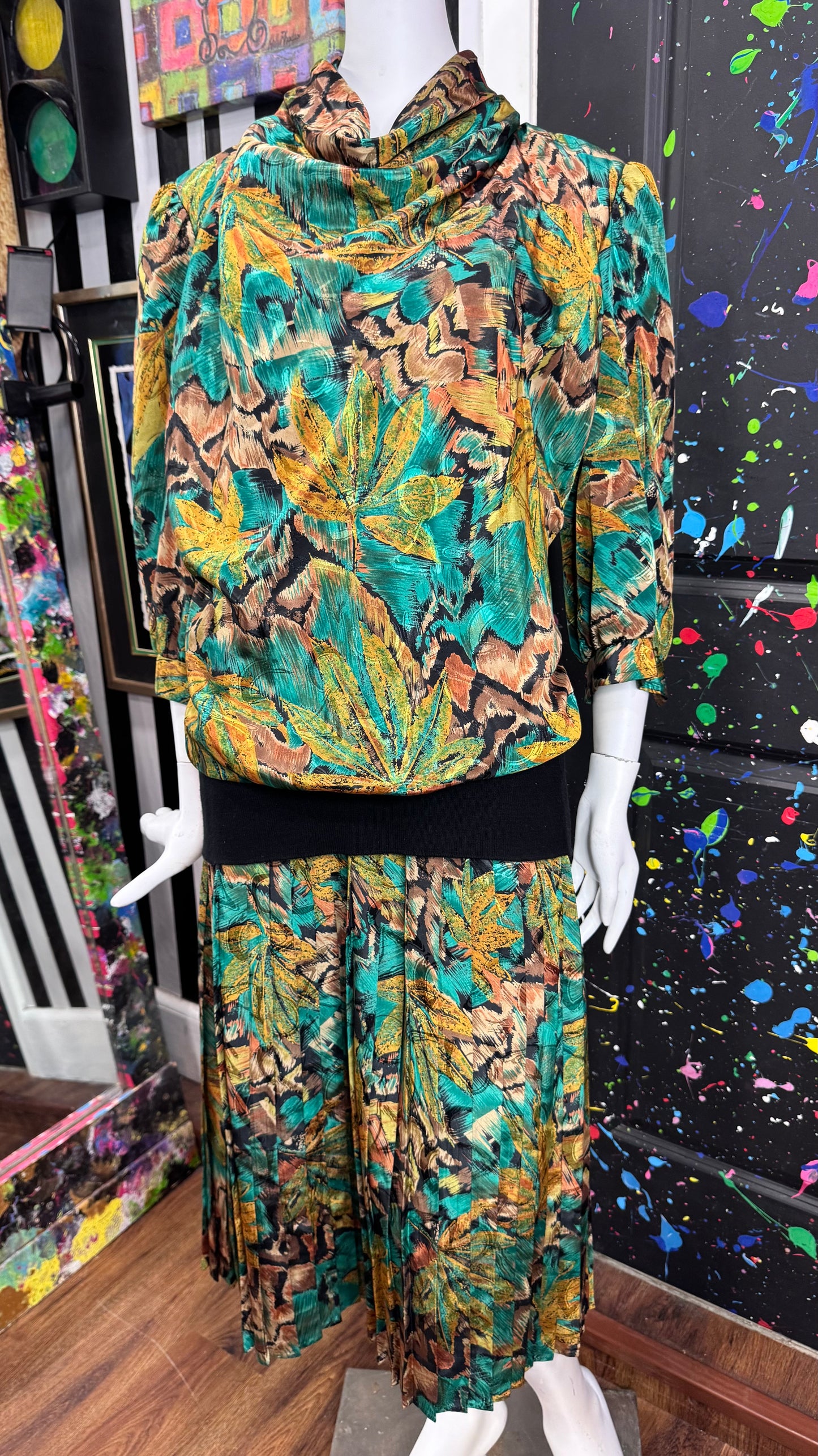Vintage 90s Abstract Print Dress (18)