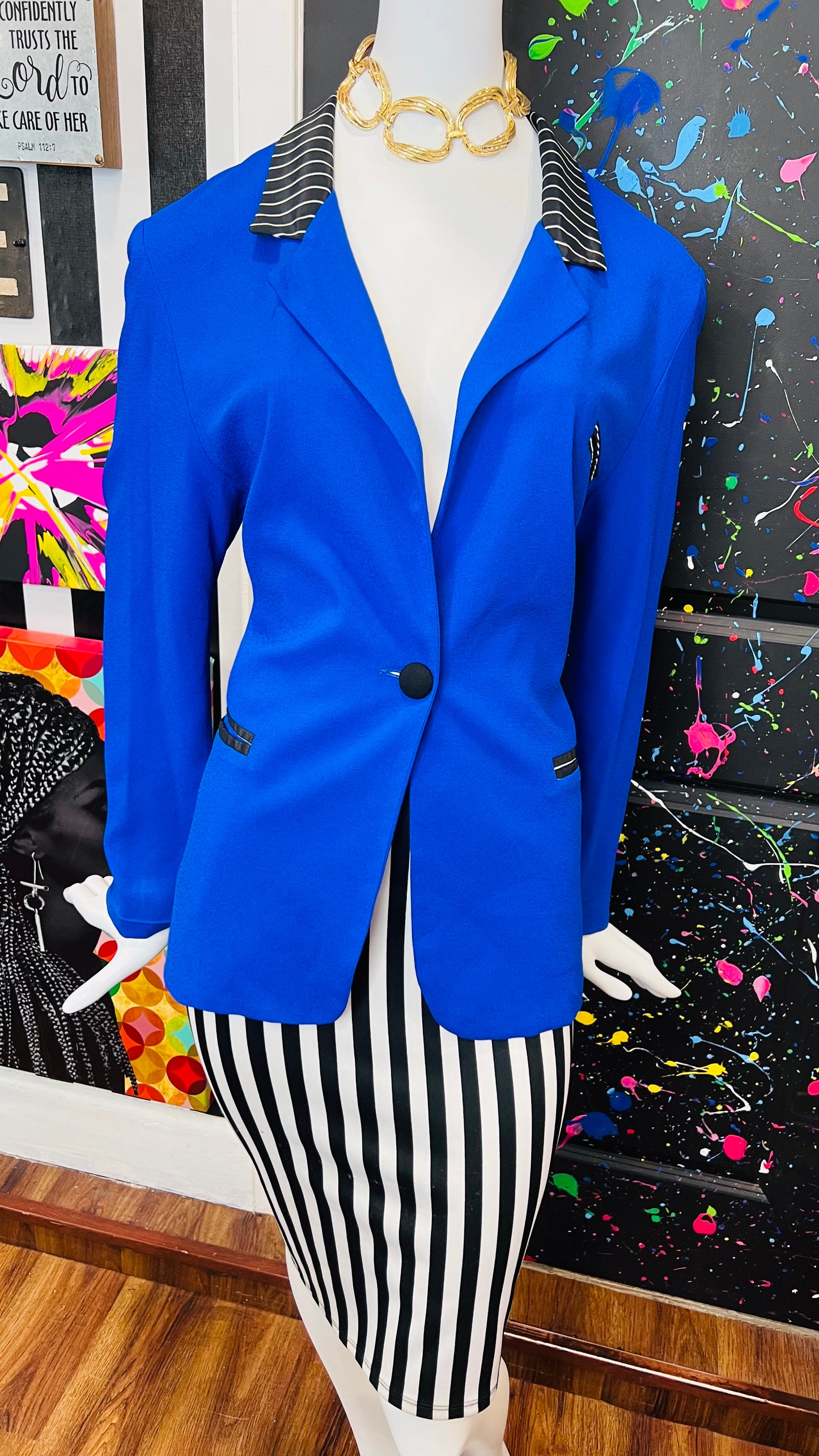 Vintage Blue Piano Blazer (14)