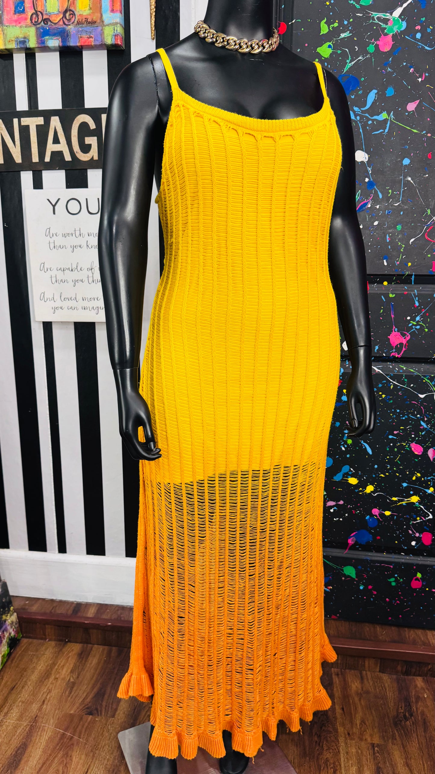 Vintage Inspired Ombré Knit Dress (18)
