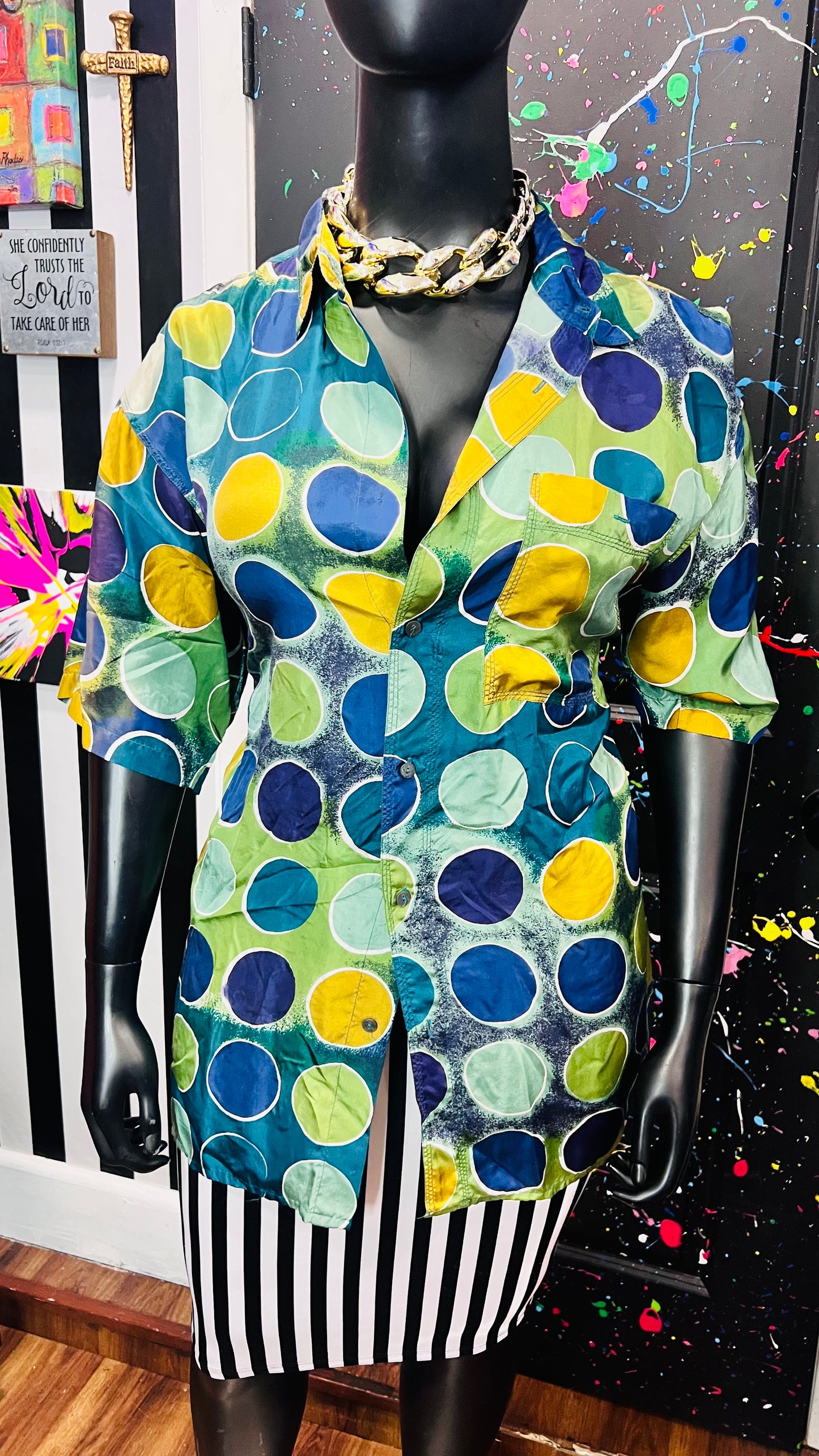 Vintage 100% Silk Circle Blouse (18)