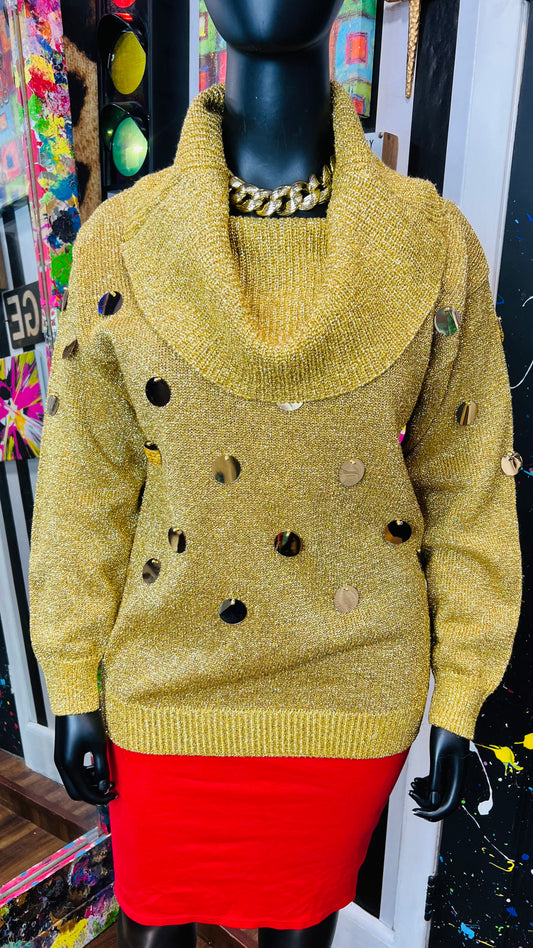 Vintage Plus Size Gold & Circle Sweater (18)