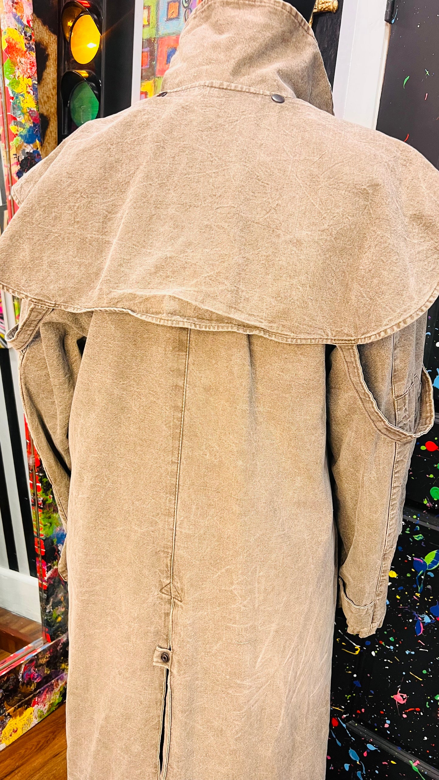 Vintage Denim Distressed Trench Coat (18)