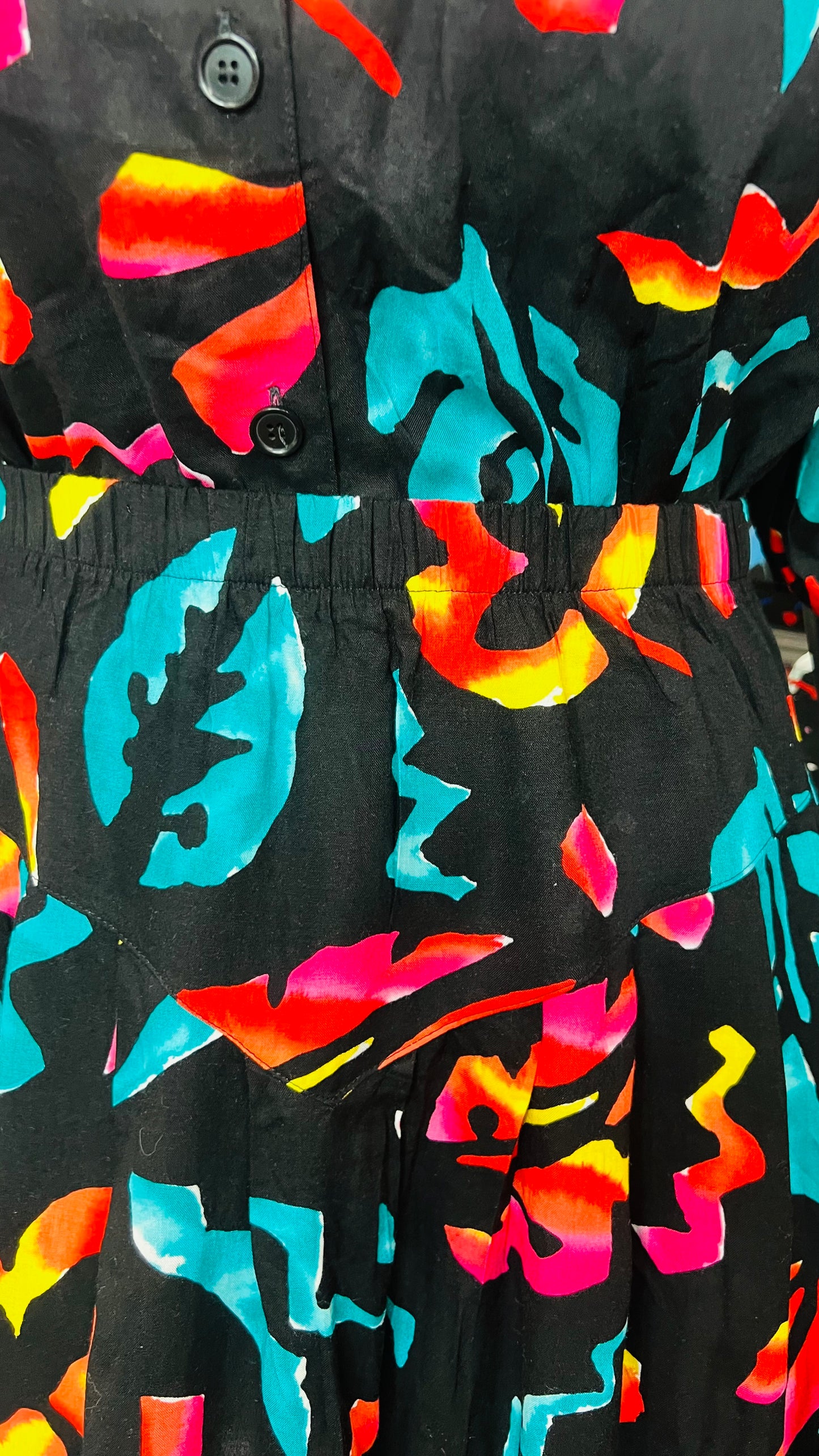 Vintage Abstract Rayon Skirt Set (16)