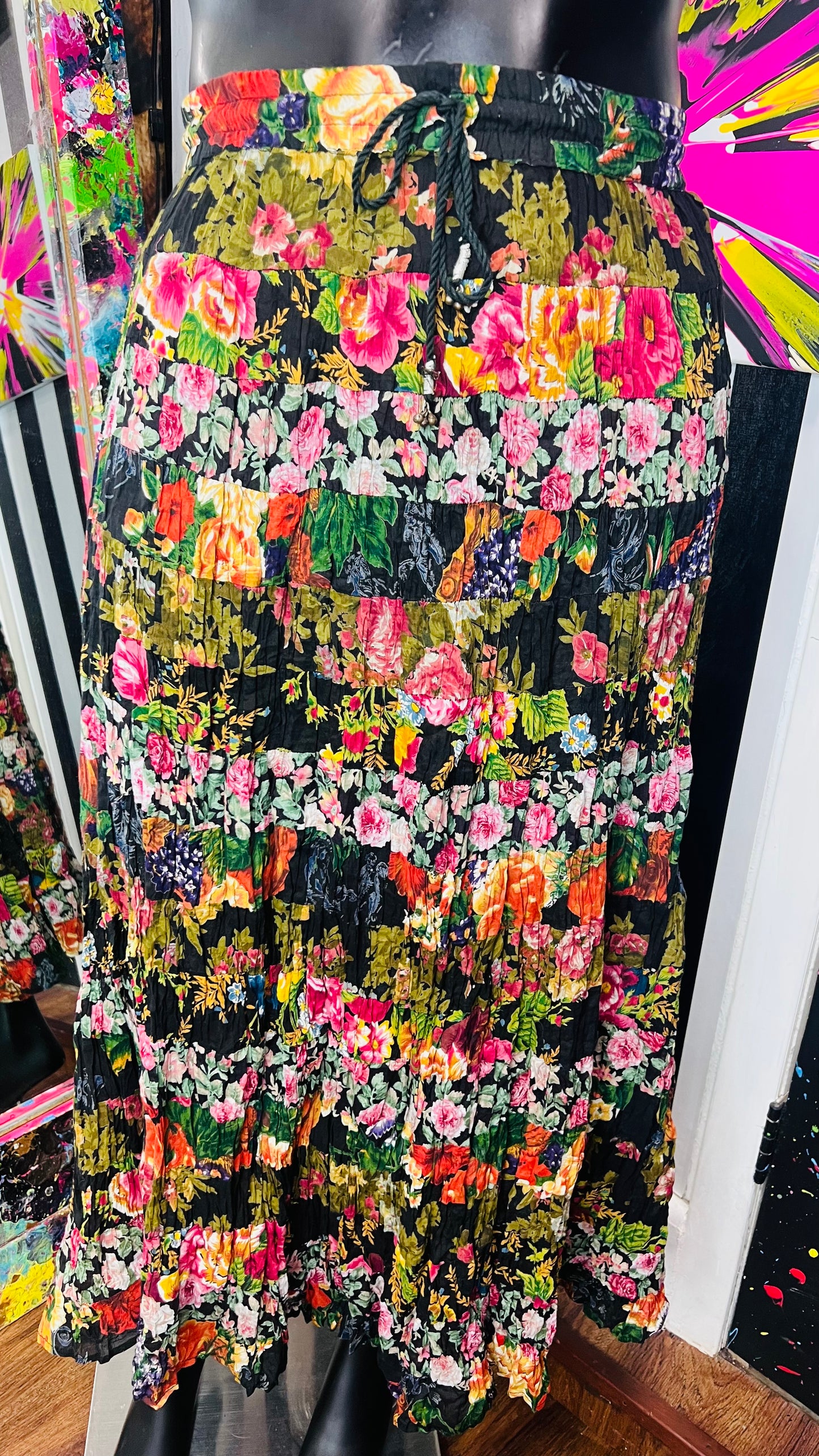 Vintage Floral Patchwork Skirt (16)