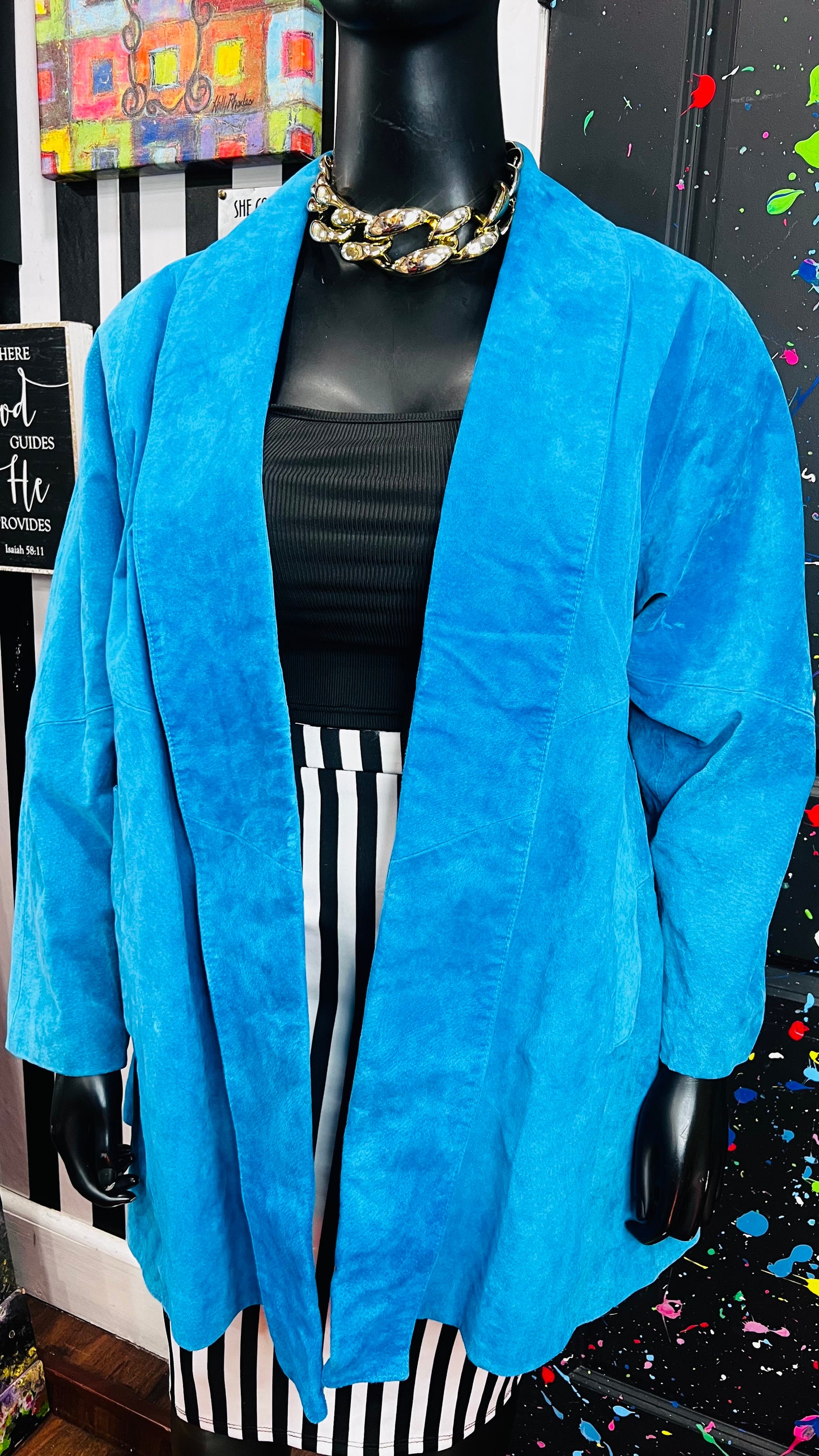 Vintage Genuine Suede Leather Swing Coat (OS)