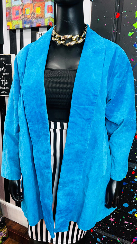 Vintage Genuine Suede Leather Swing Coat (OS)
