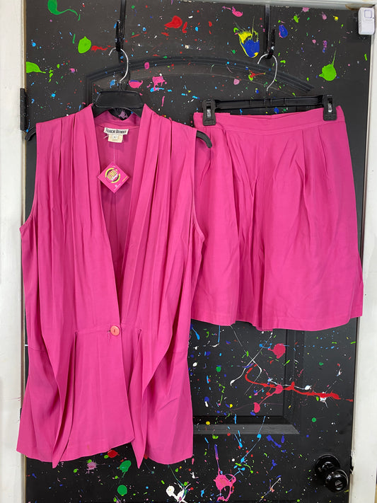 Vintage Pink Sleeveless Short Set