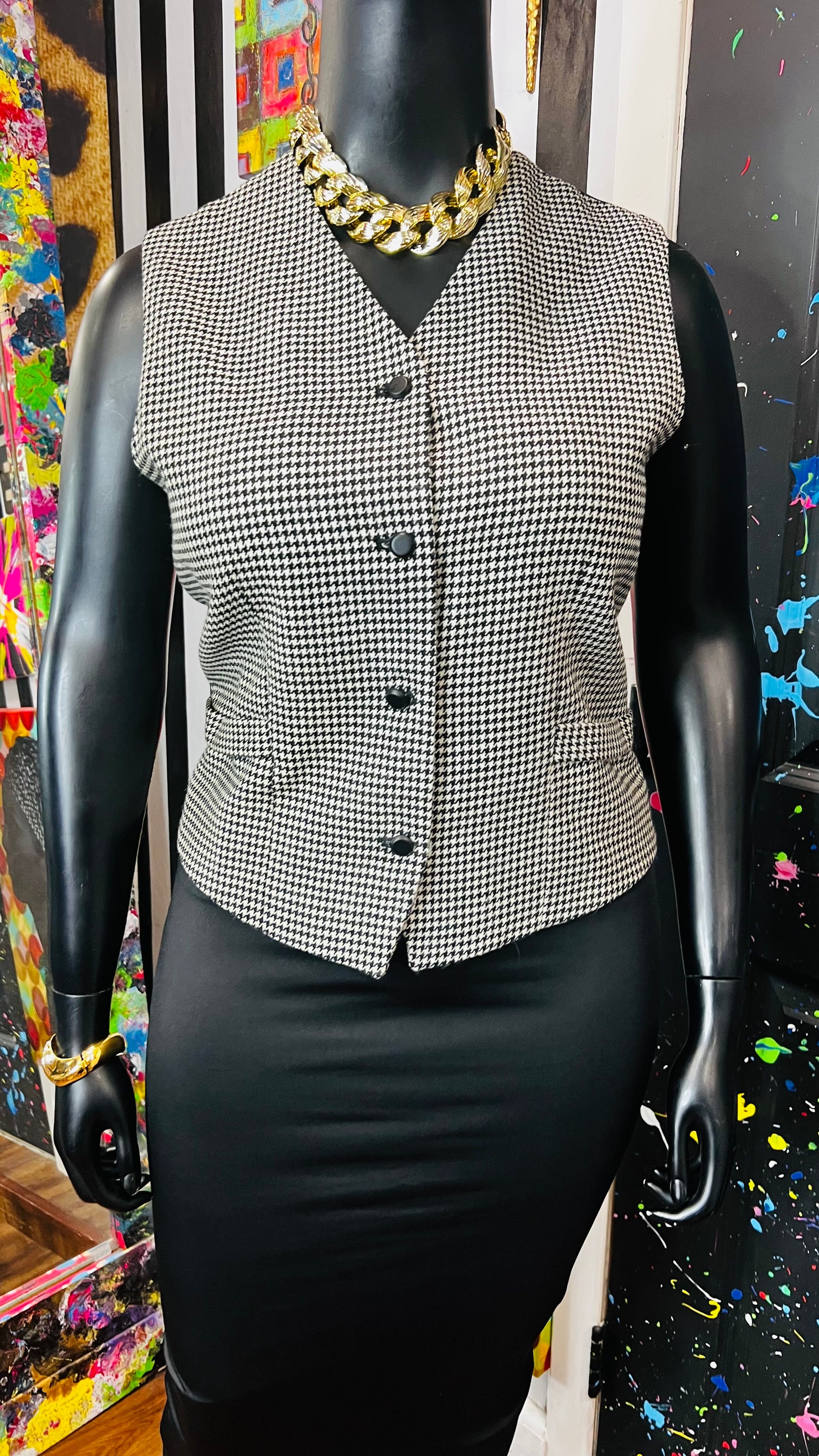 Vintage Houndstooth Vest (16)