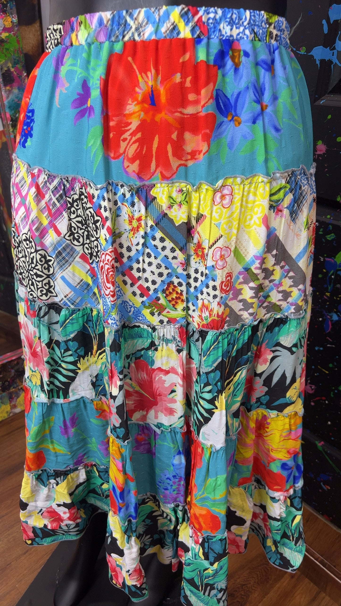 Abstract Patchwork Skirt (16)