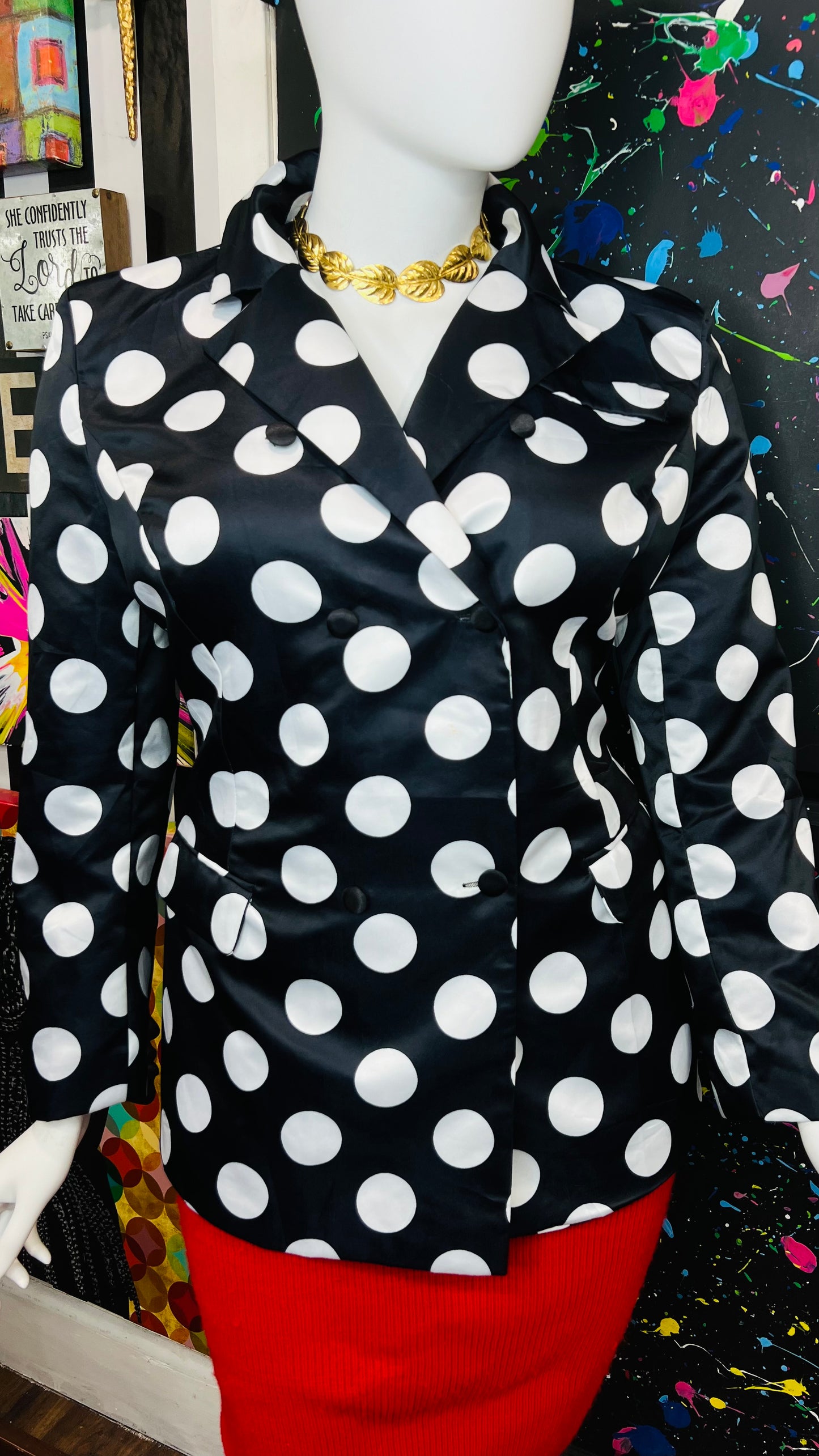 Polka Dot Double Breasted Blazer (18)