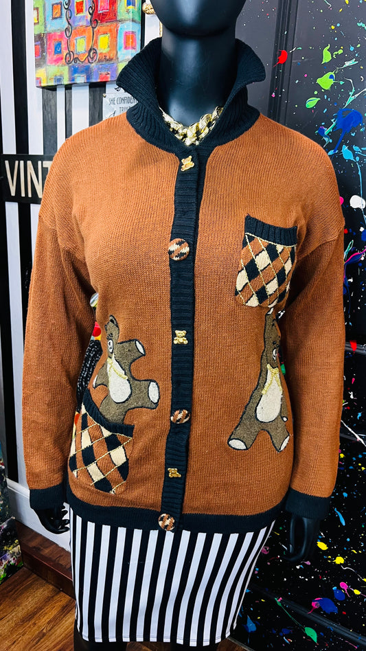 Vintage Brown Bear Cardigan (16/18)