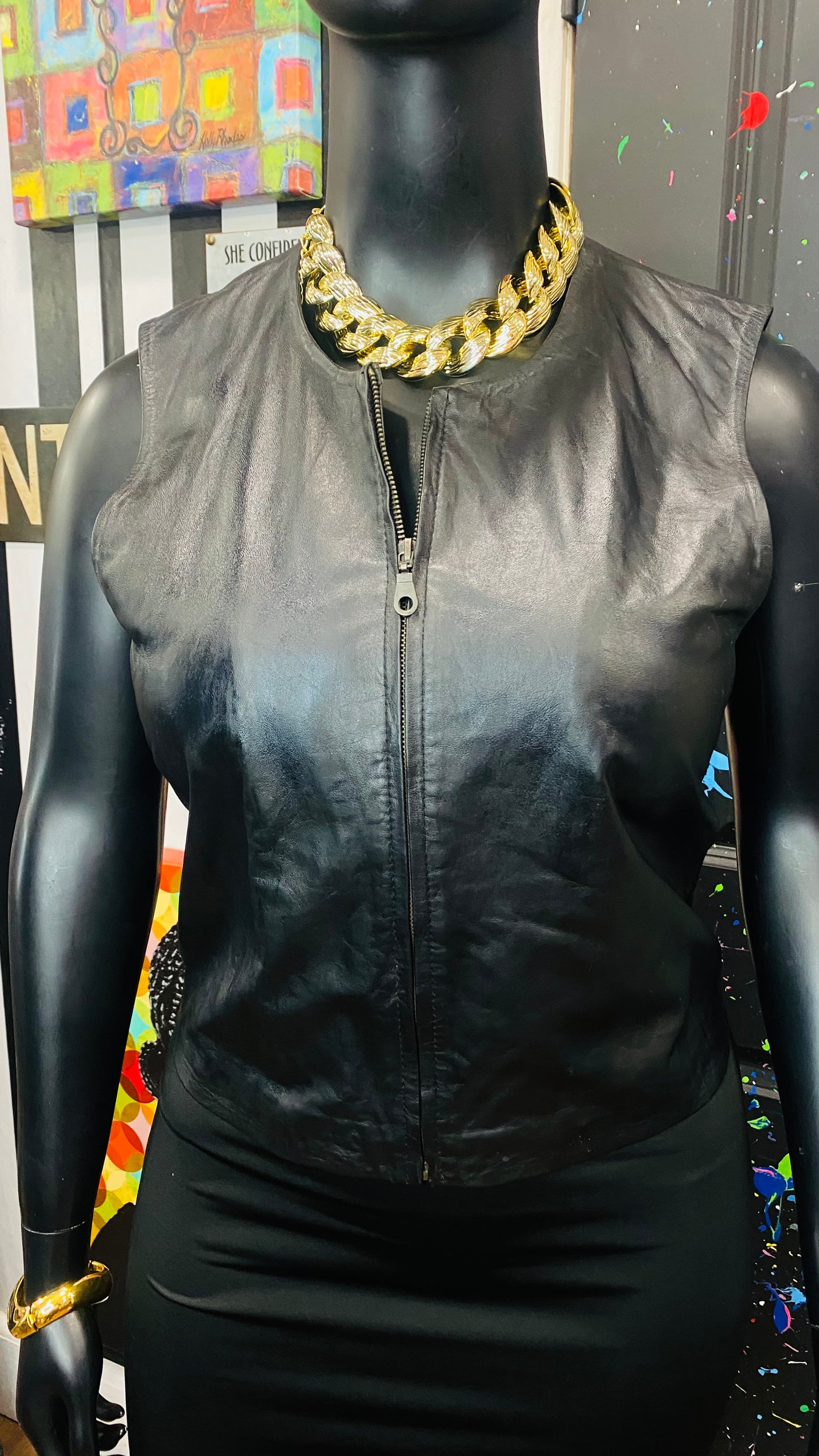 Vintage Genuine Leather Vest (14)