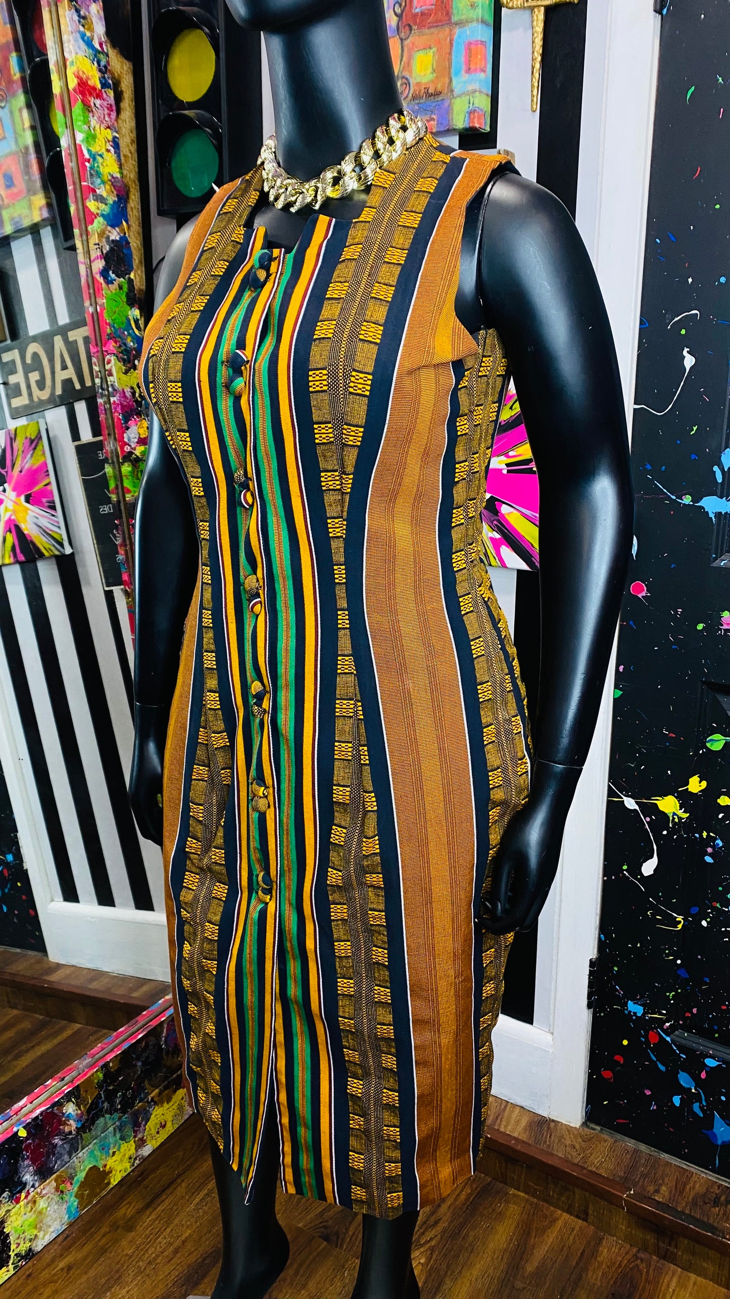 Vintage Traditional African Dress & Duster Set (14)