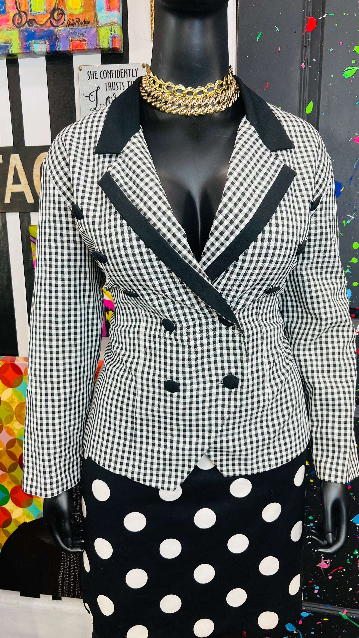 Vintage Checkered Blazer (20W)