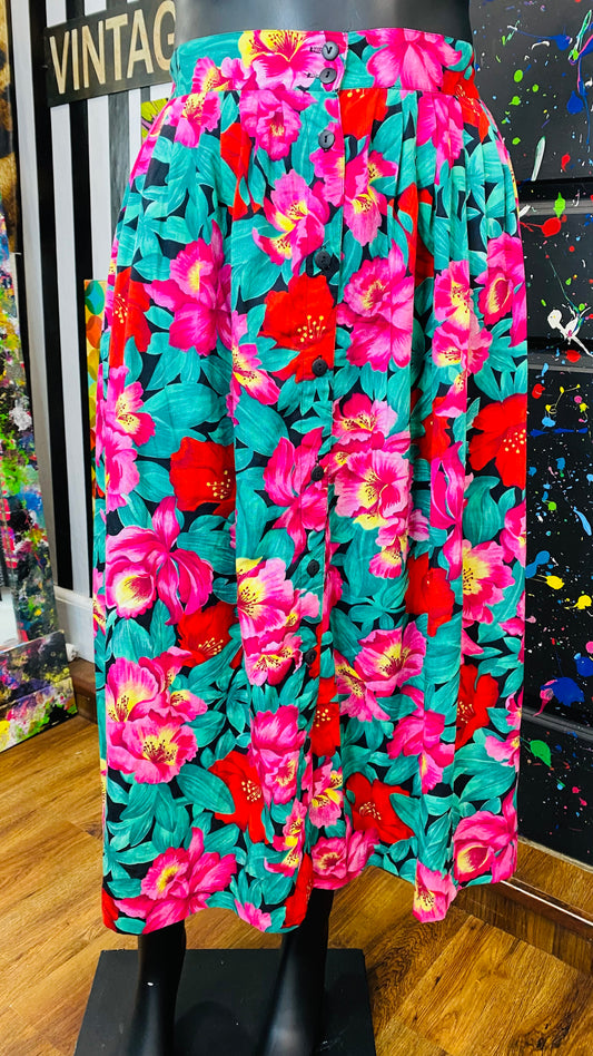 Vintage Floral Tropical Skirt (18W)