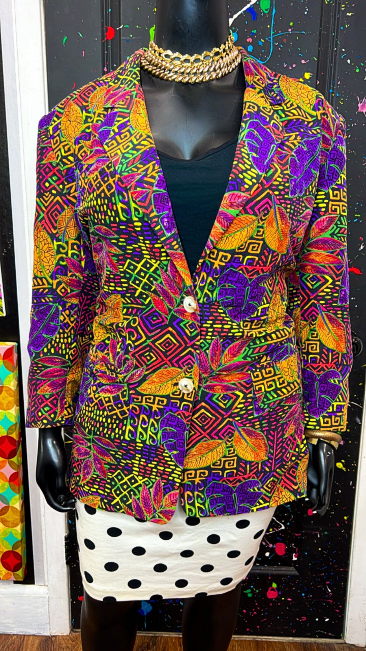 Vintage 100% Silk Abstract 90’s Blazer (20)