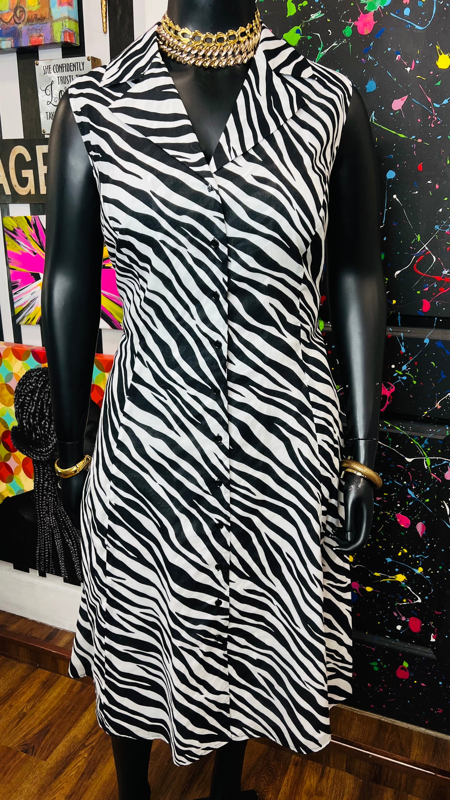 Zebra Striped Dress (20W)