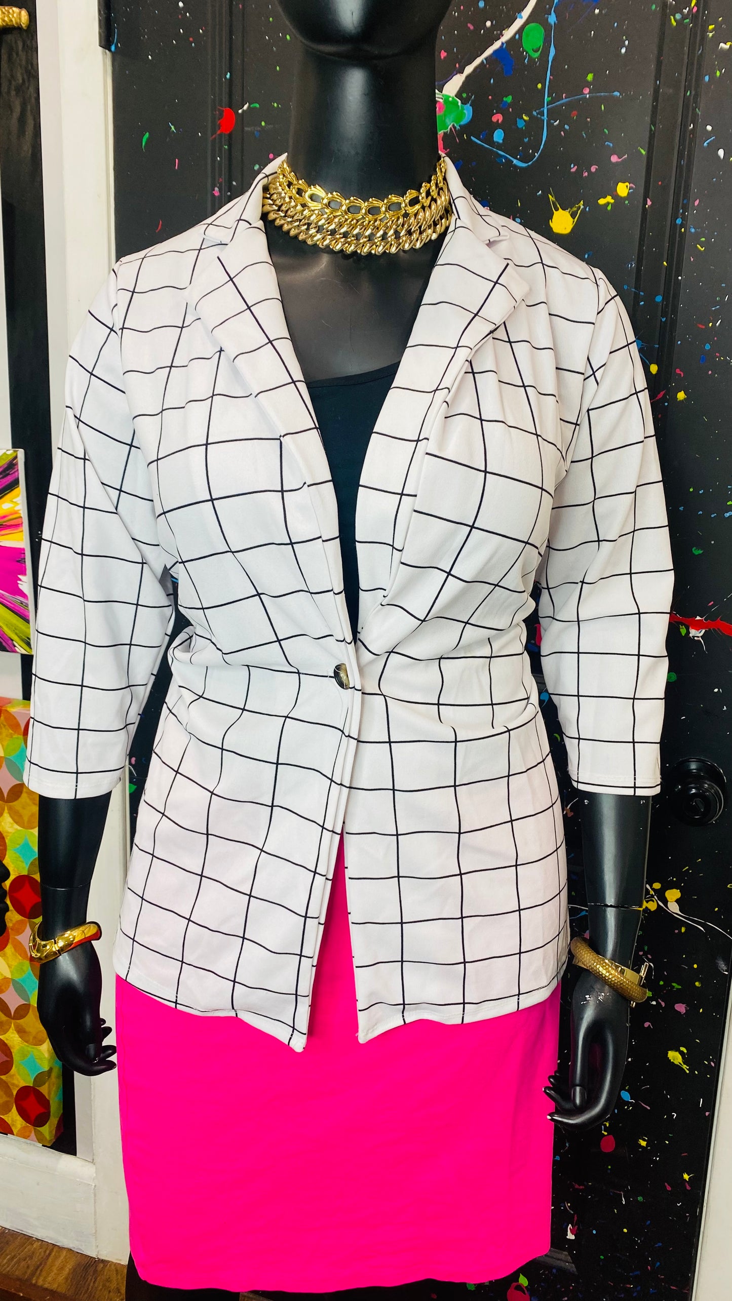 Striped Black & White Blazer (18)