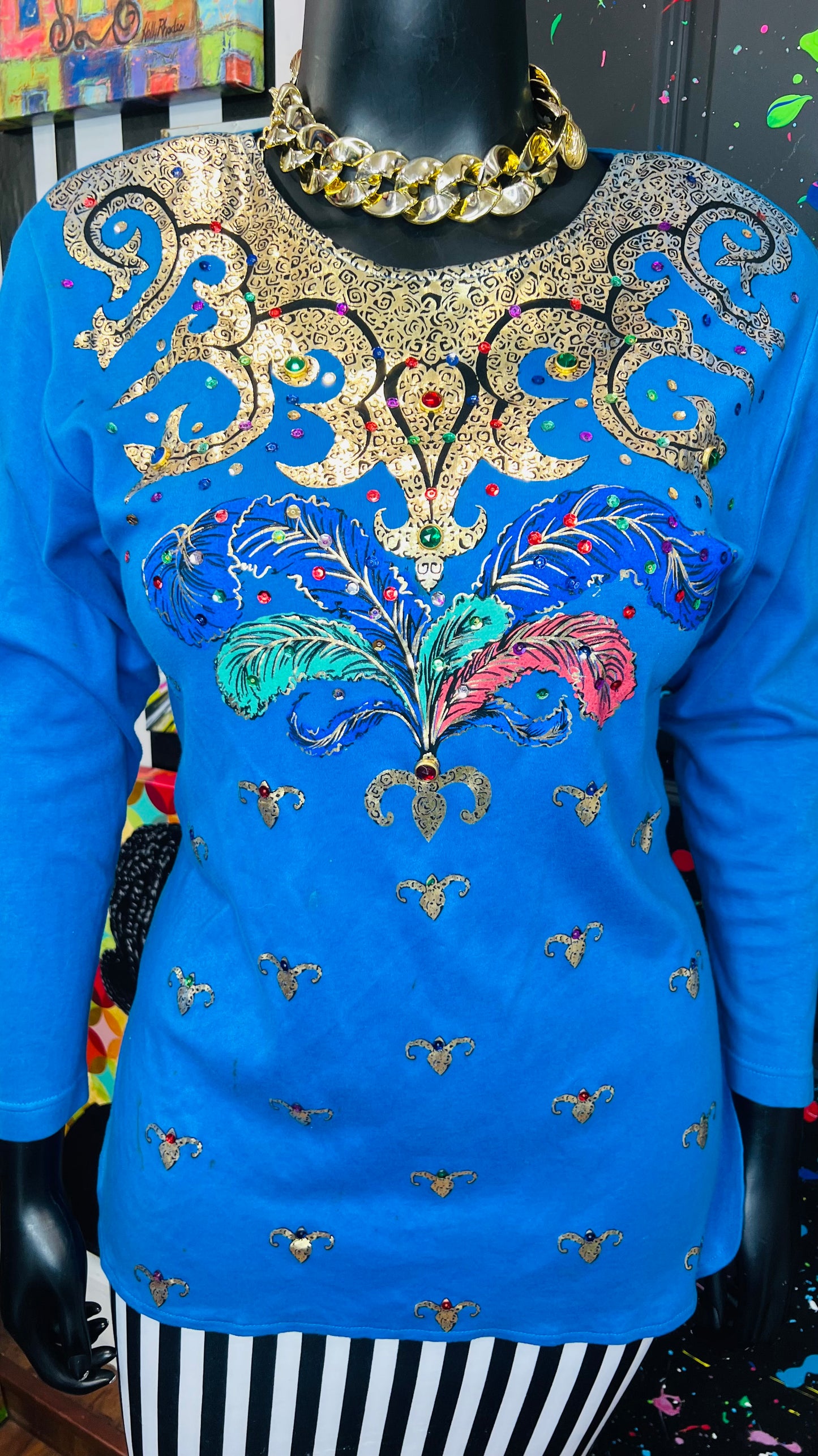 Vintage Jewel Long Sleeve Blouse (14)