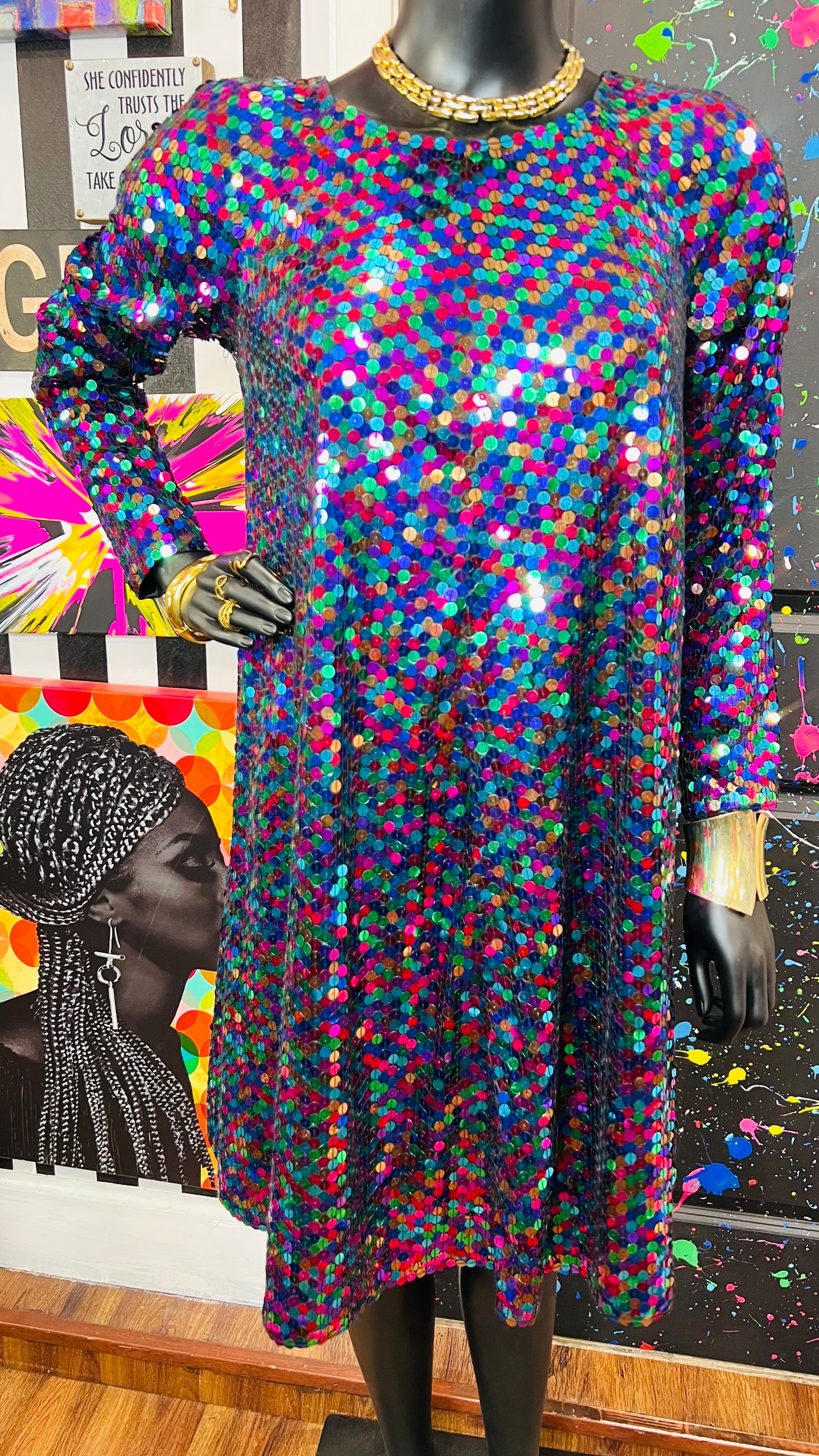 Vintage Sequin (Has Stretch) Circle Dress (14)