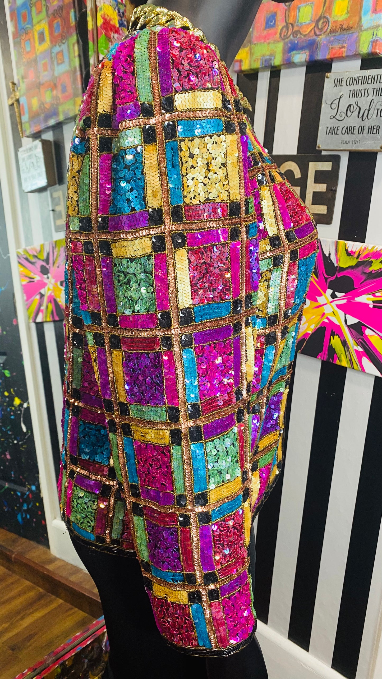 Vintage Sequin & Silk Blazer (12)