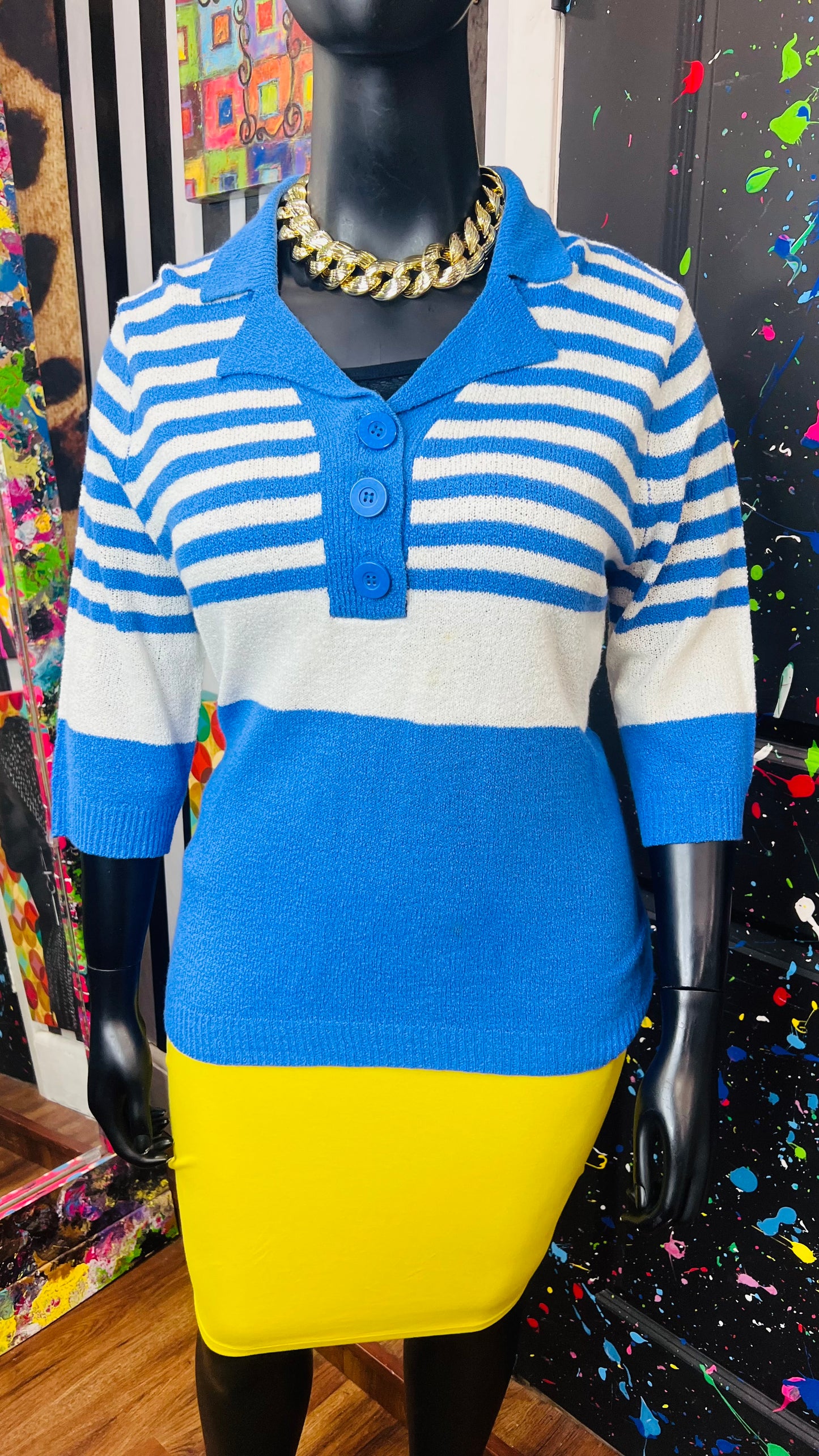 Vintage Striped ‘Stag’ Blouse (18W/20W)