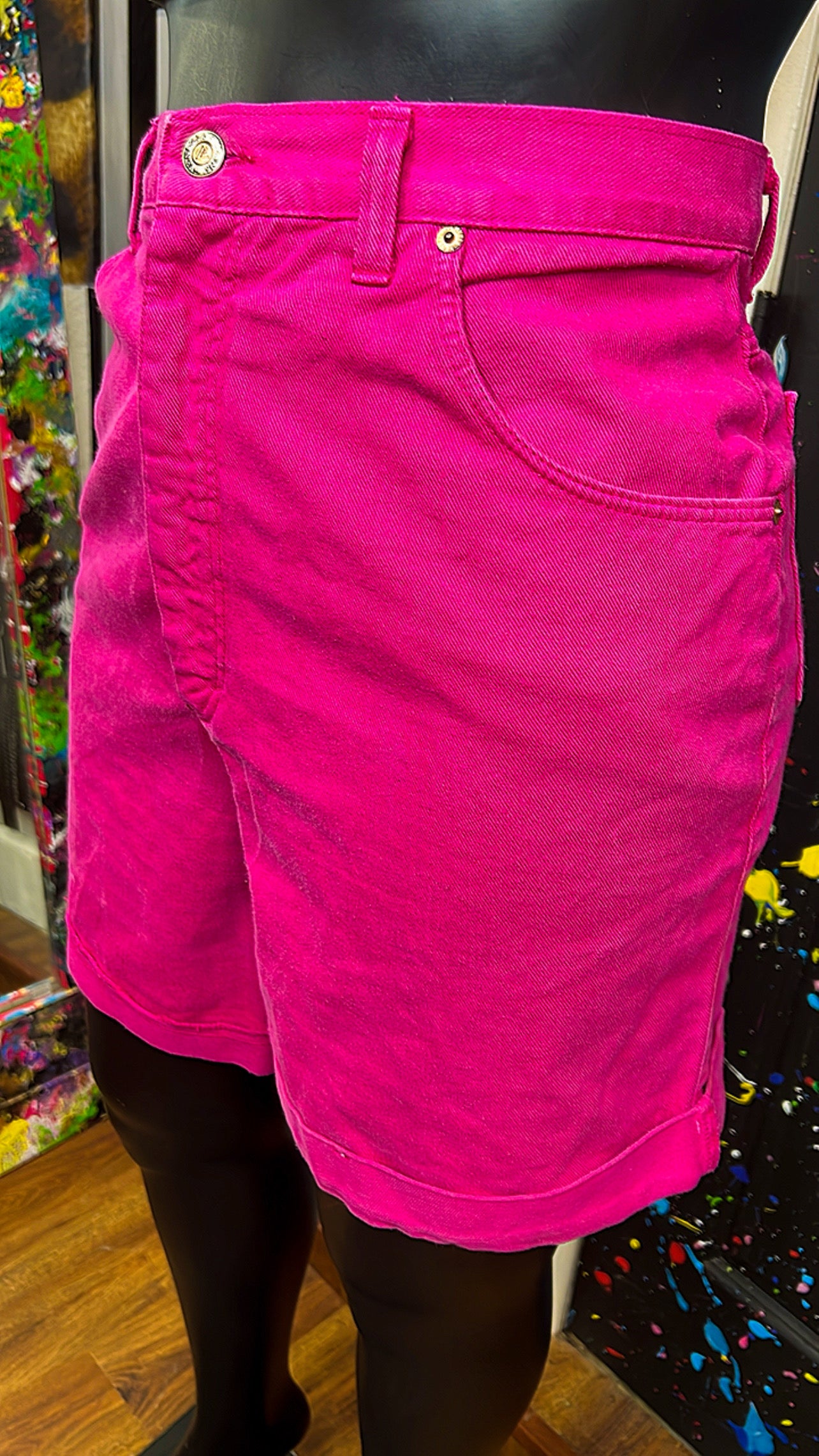 Vintage Pink Denim Shorts (18)
