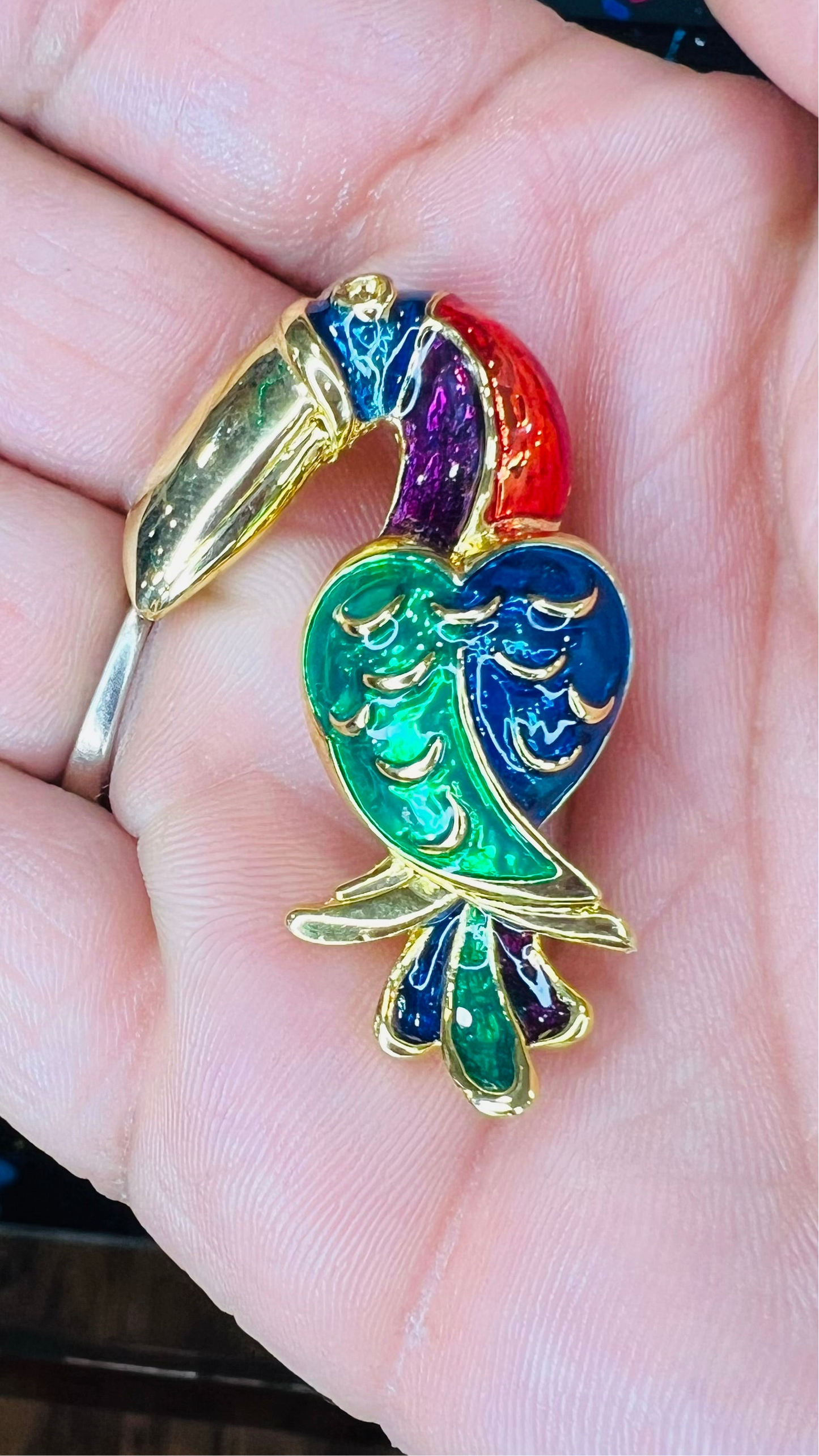 Vintage Peacock Brooch Pin