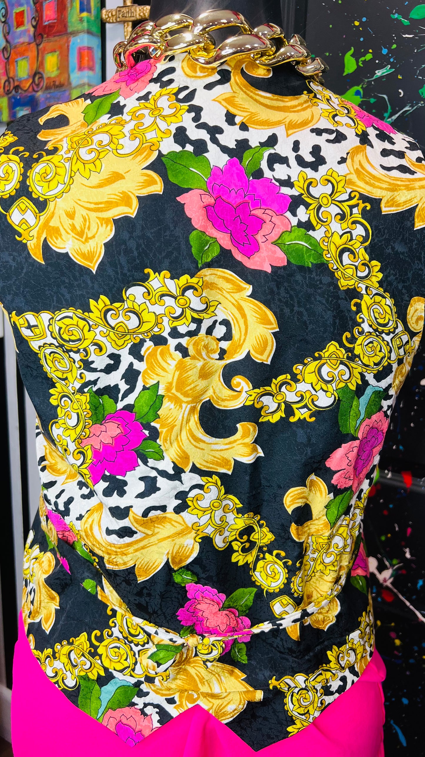 Vintage Silk Nautical Vest (12/14)